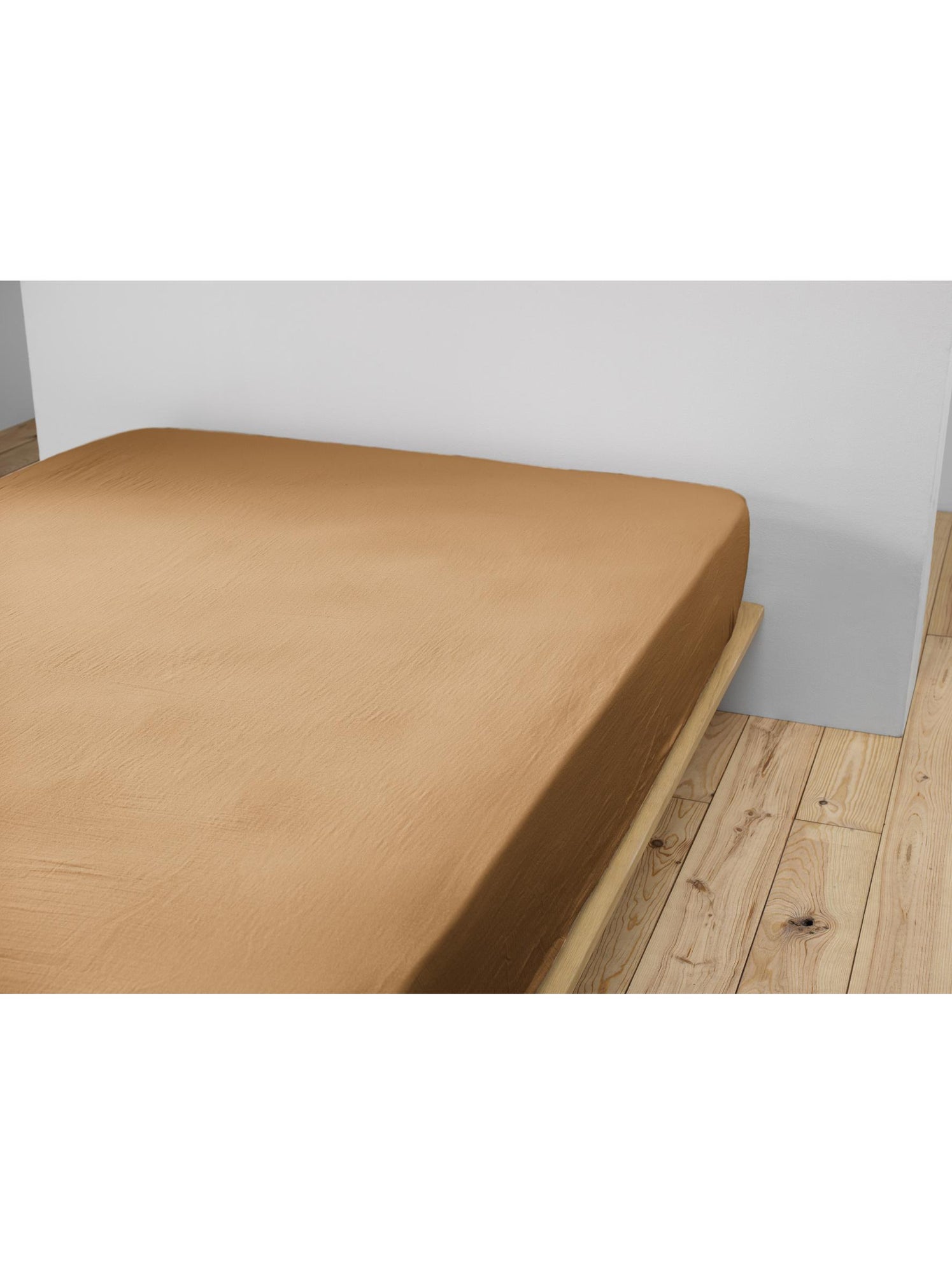 Drap-housse – double gaze de coton 125 g/m² – bonnet 30 cm - gaïa - Camel