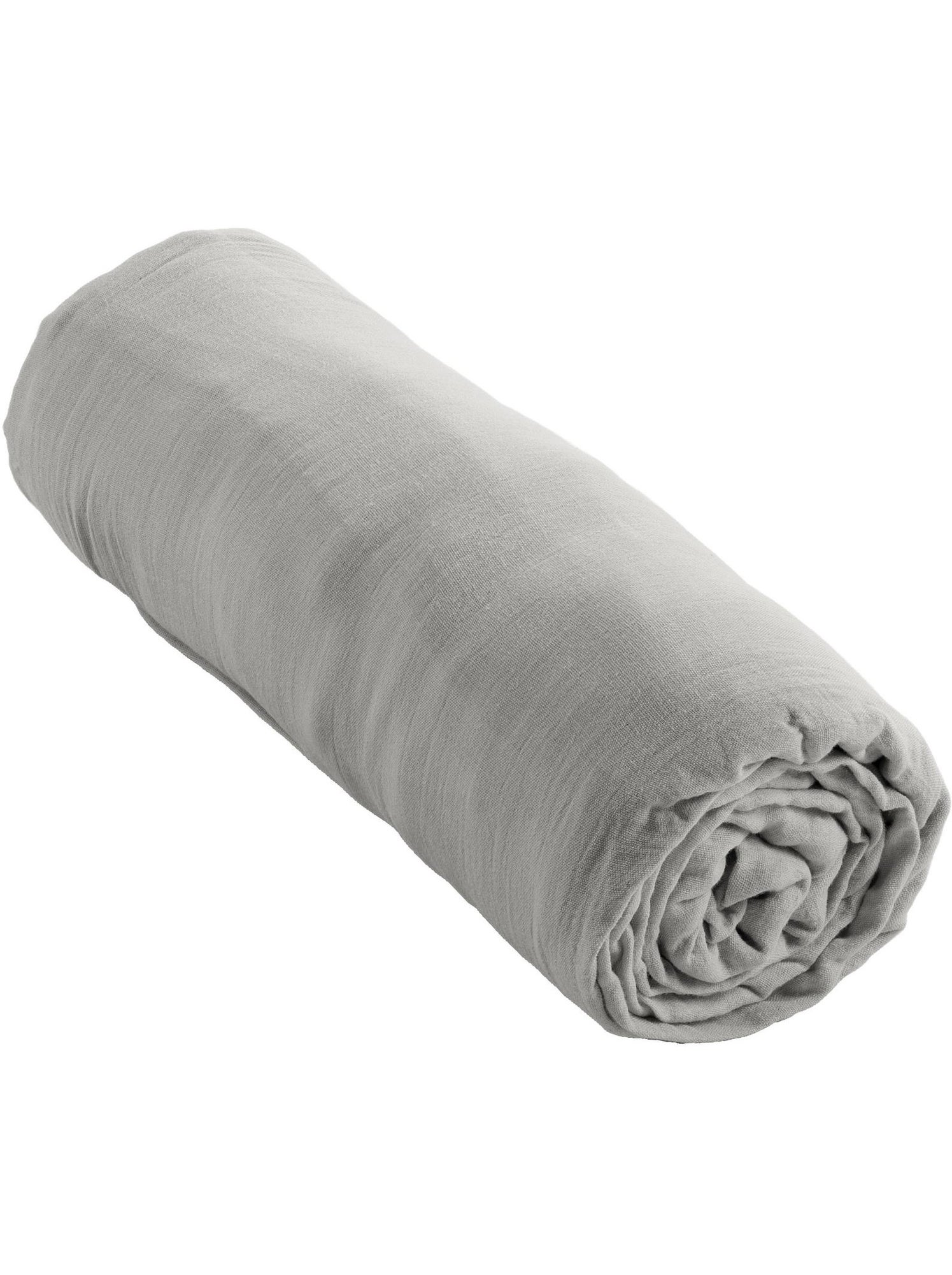 Drap-housse – double gaze de coton 125 g/m² – bonnet 30 cm - gaïa - Gris nuage