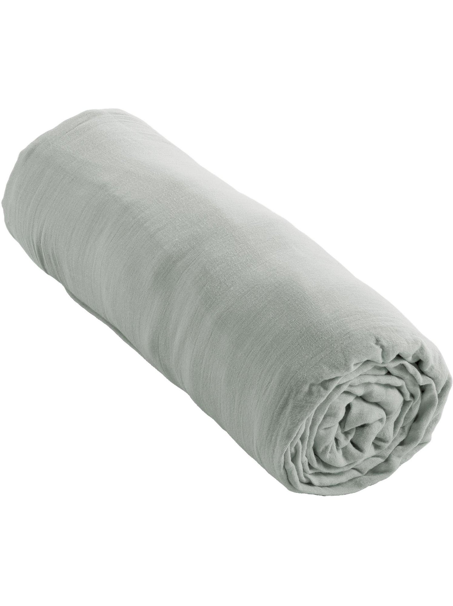 Drap-housse – double gaze de coton 125 g/m² – bonnet 30 cm - gaïa - Vert eucalyptus