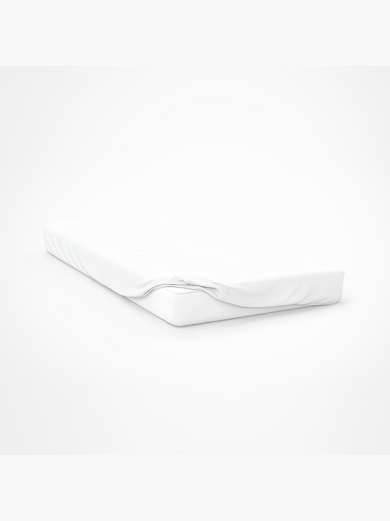 Drap housse en coton 57 fils uni, par soleil d'ocre - Blanc