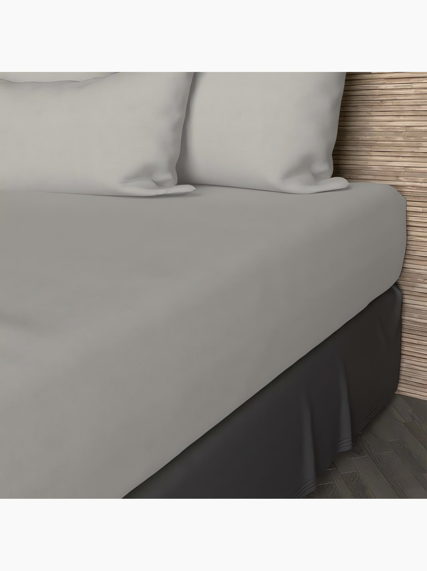 Drap housse en coton 57 fils uni, par soleil d'ocre - Ecru