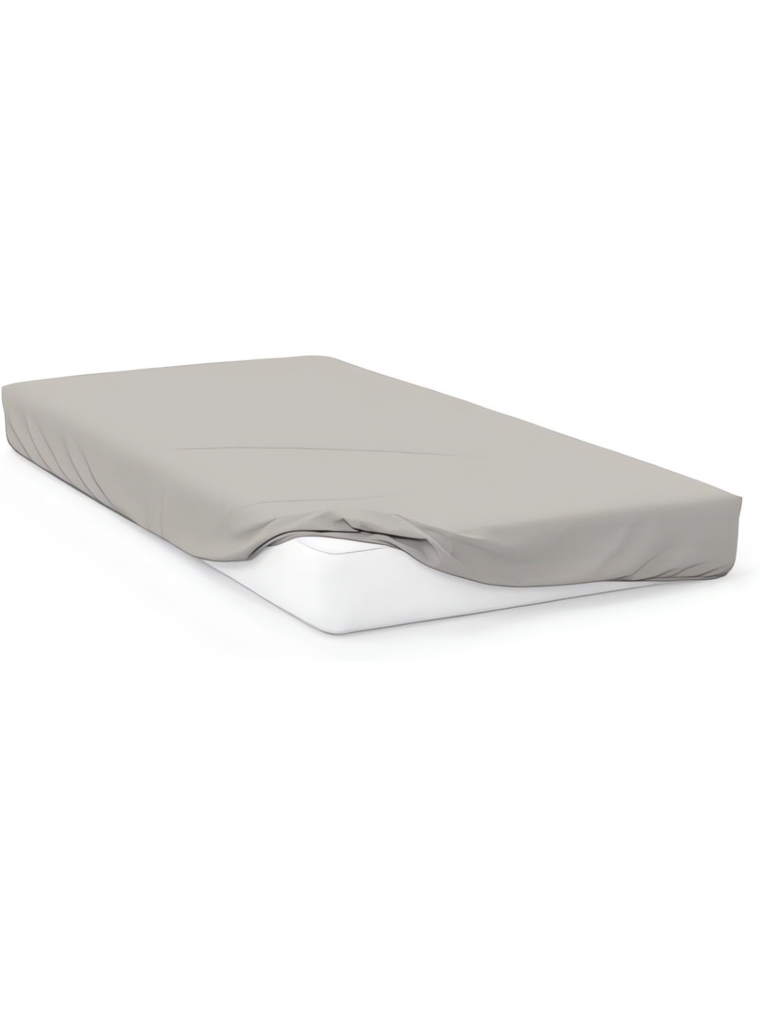 Drap housse en coton 57 fils uni, par soleil d'ocre - Ecru