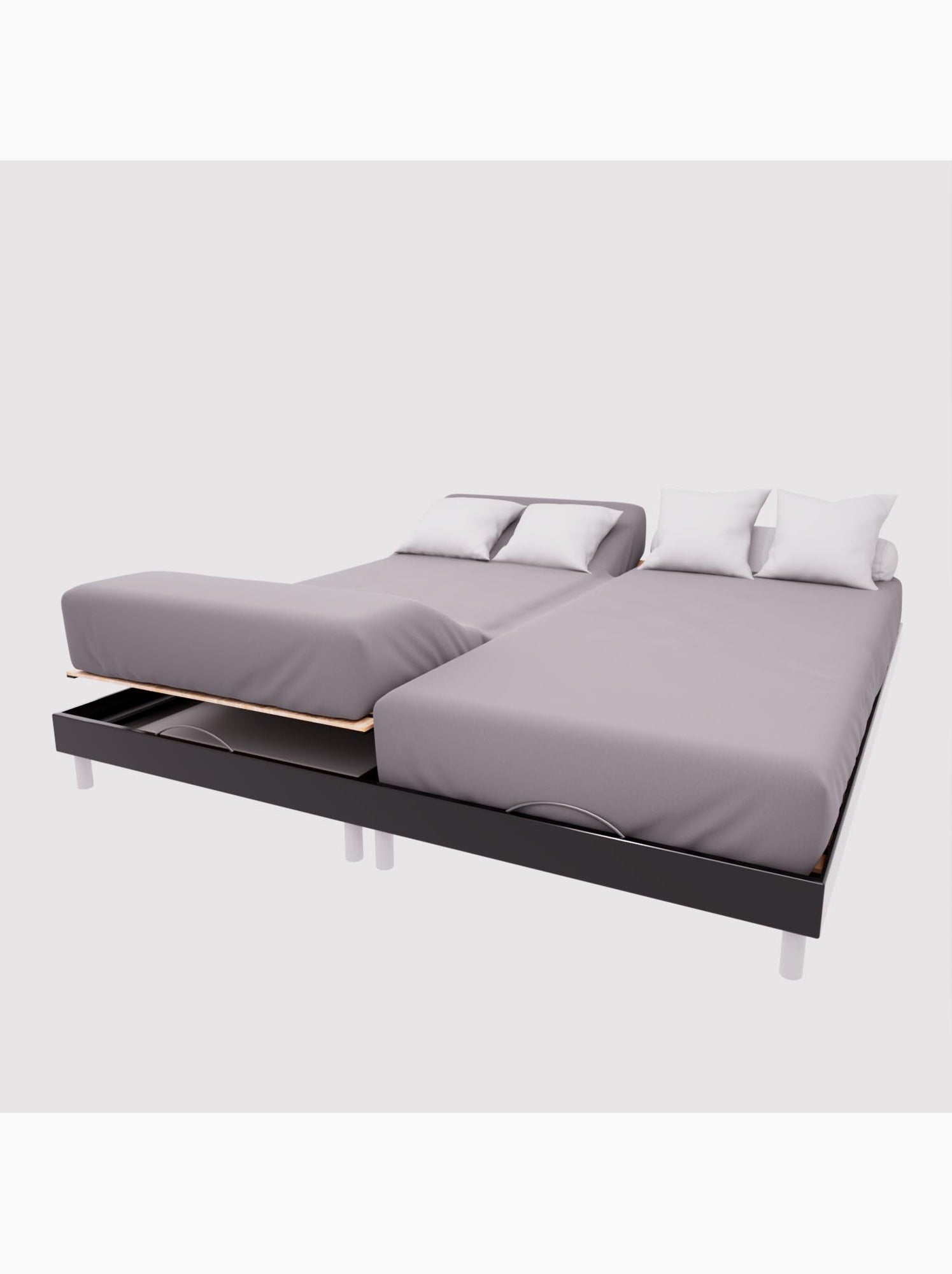 Drap housse en coton 57 fils uni, par soleil d'ocre - Gris