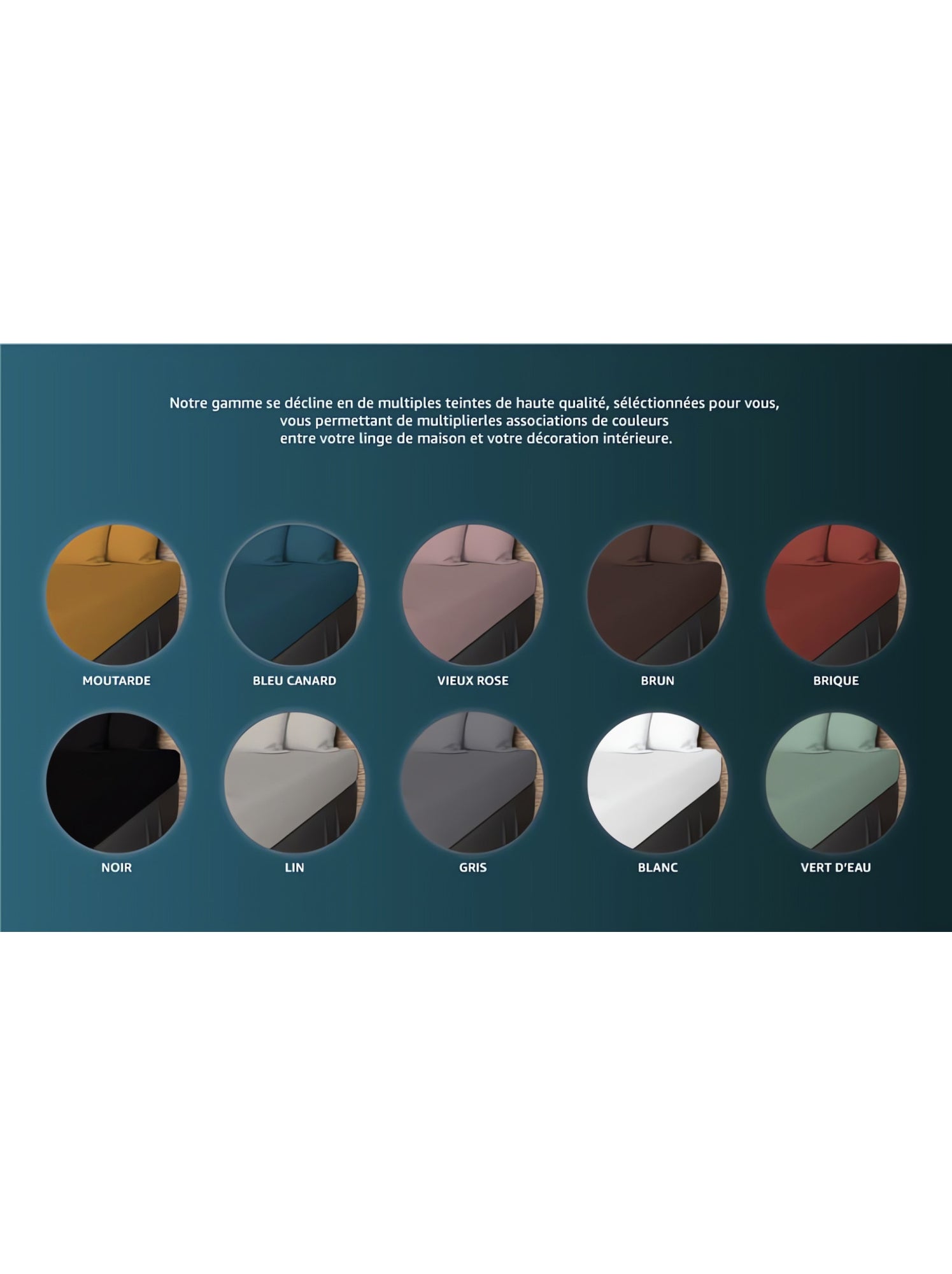 Drap housse en coton 57 fils uni, par soleil d'ocre - Marron