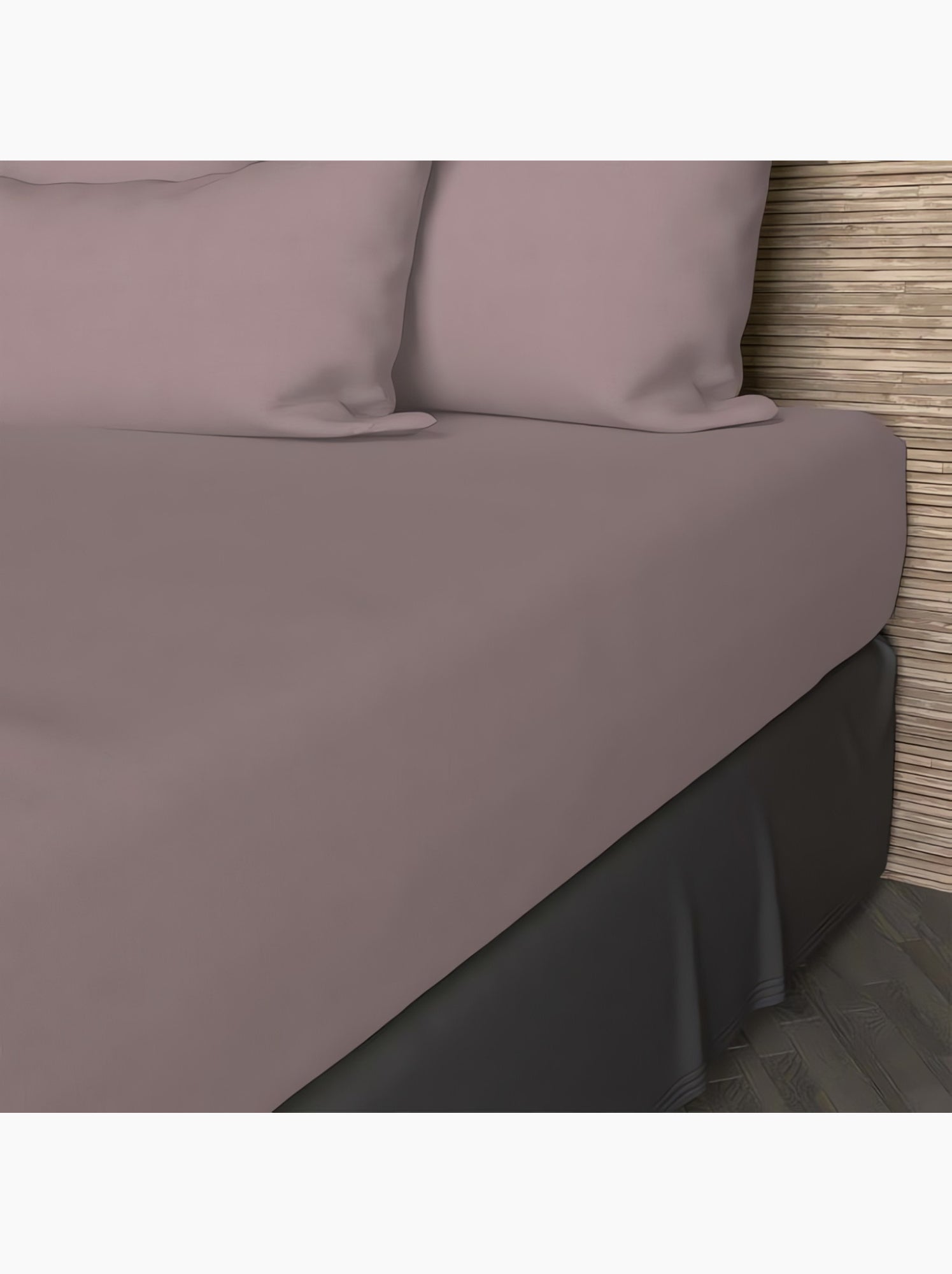 Drap housse en coton 57 fils uni, par soleil d'ocre - Rose