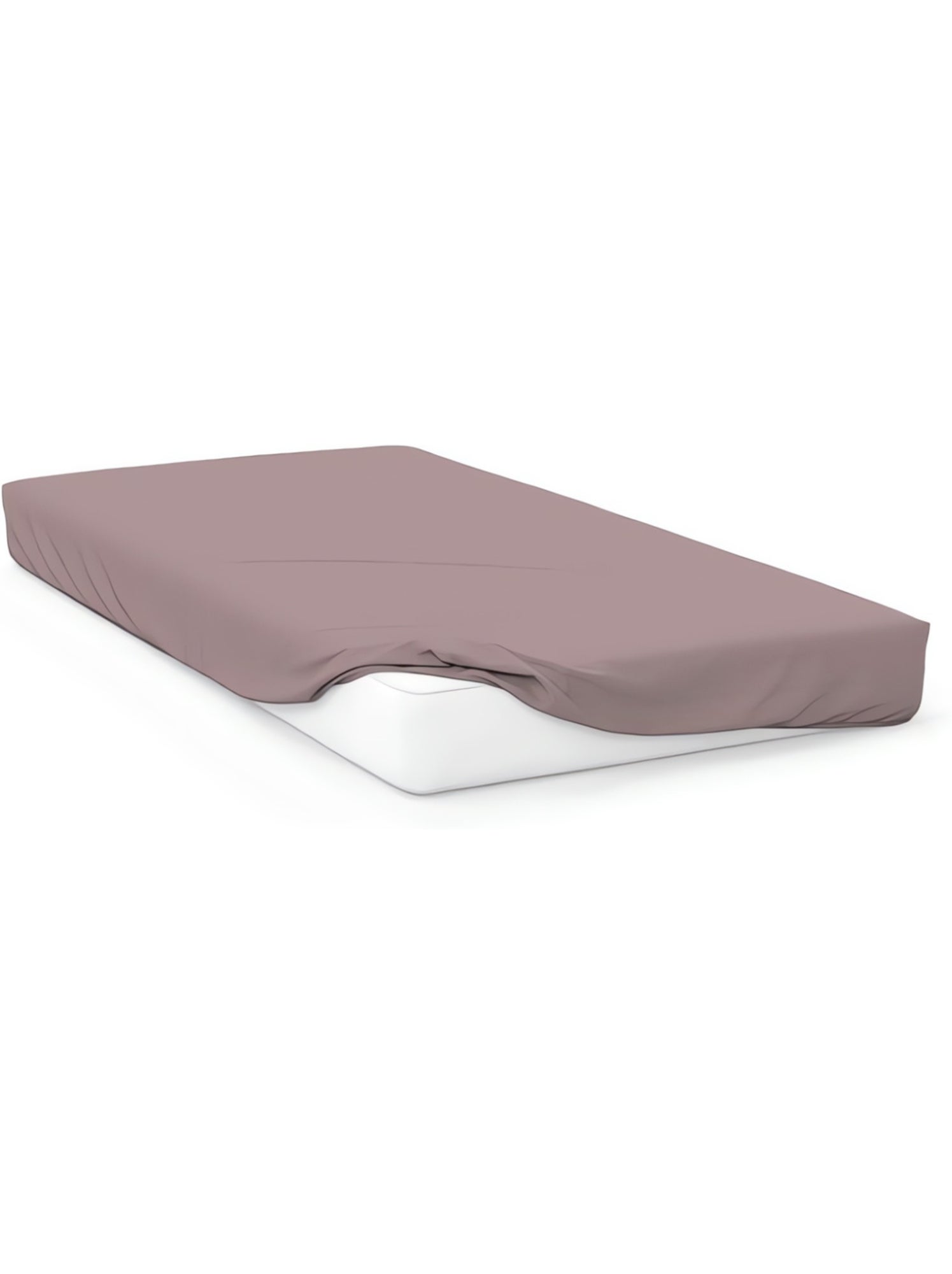 Drap housse en coton 57 fils uni, par soleil d'ocre - Rose