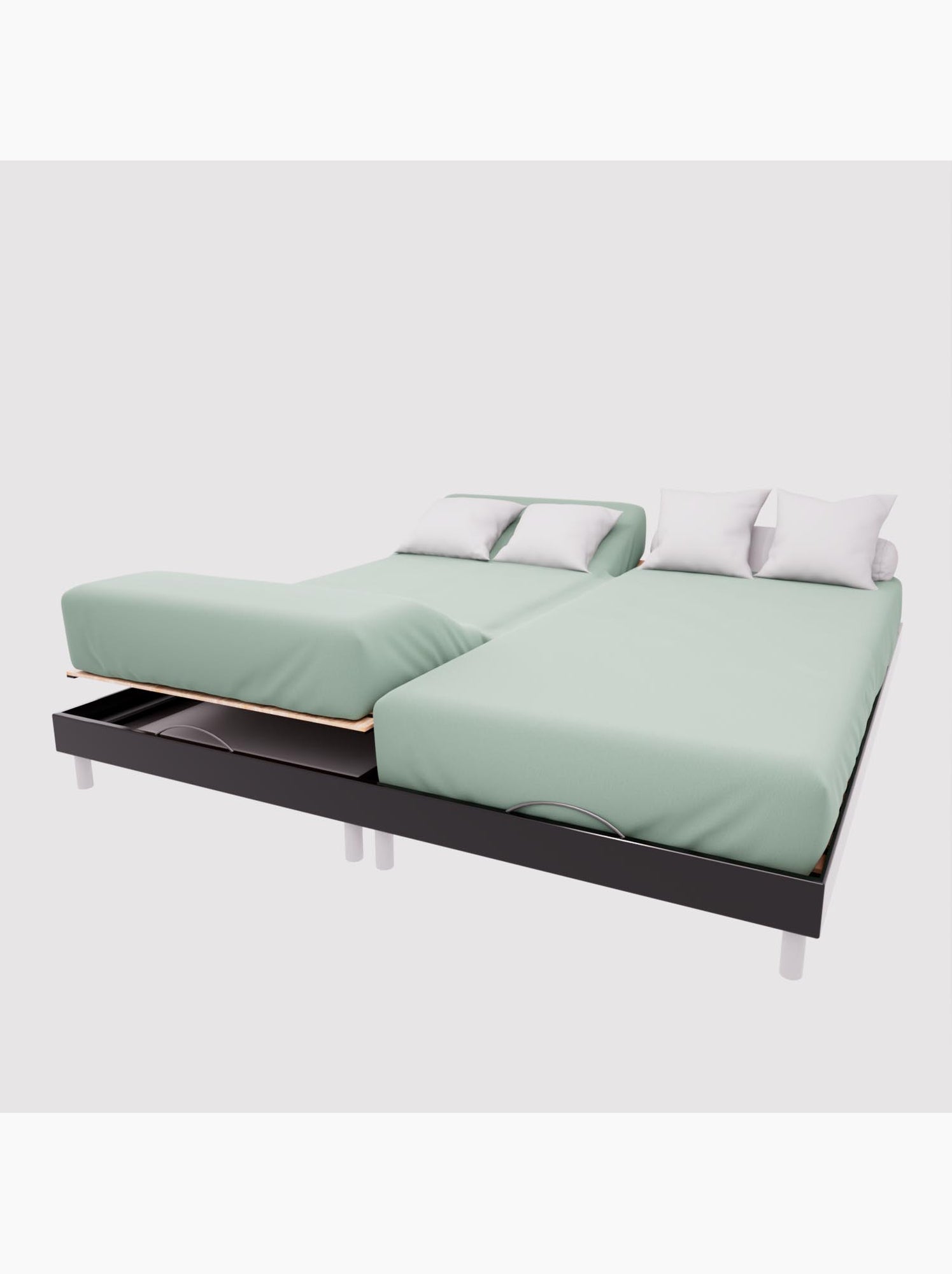 Drap housse en coton 57 fils uni, par soleil d'ocre - Vert