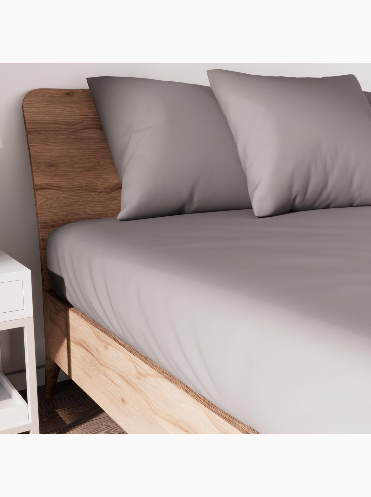 Drap housse en coton jersey, par soleil d'ocre - Gris