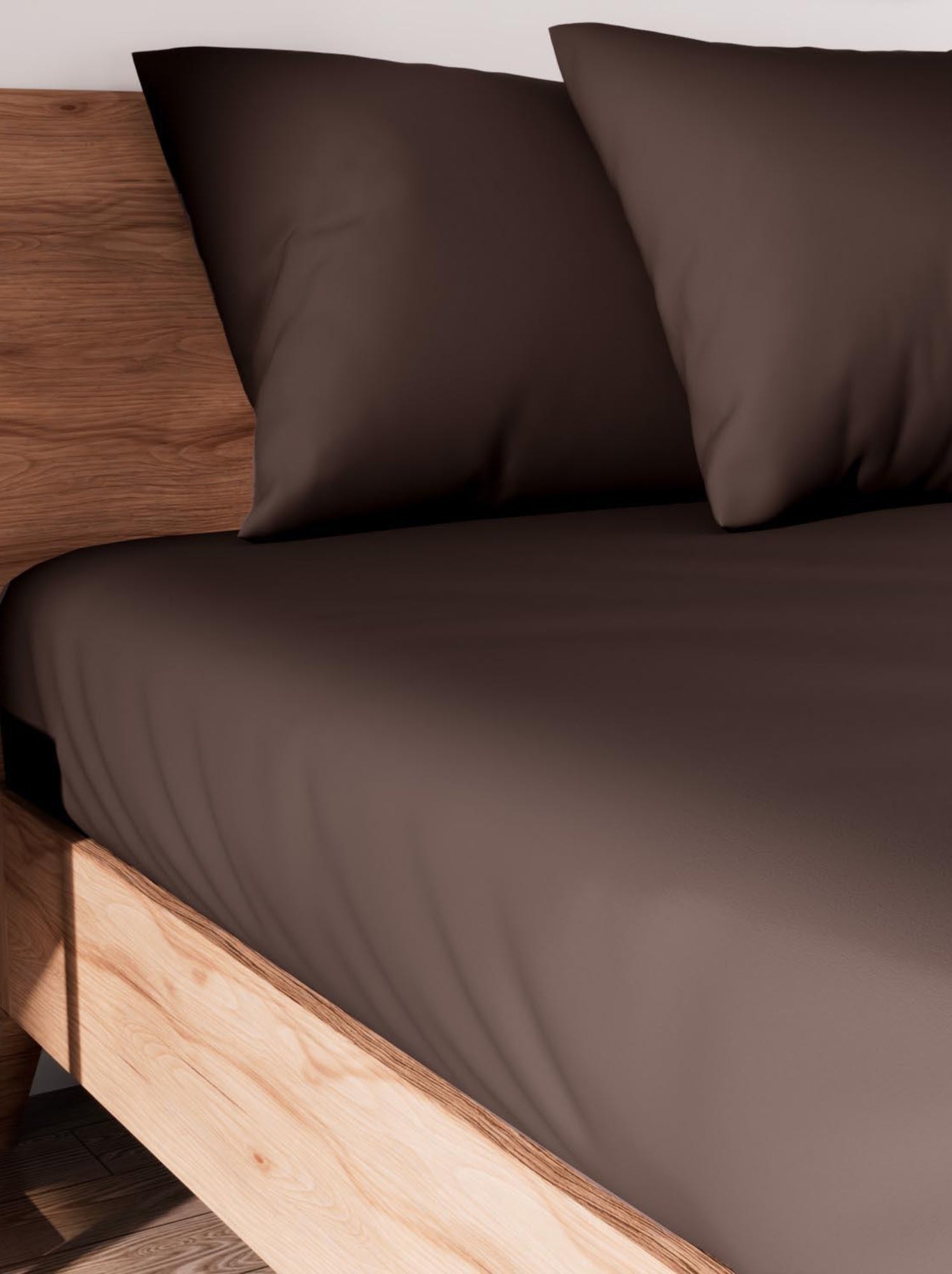 Drap housse en coton jersey, par soleil d'ocre - Marron