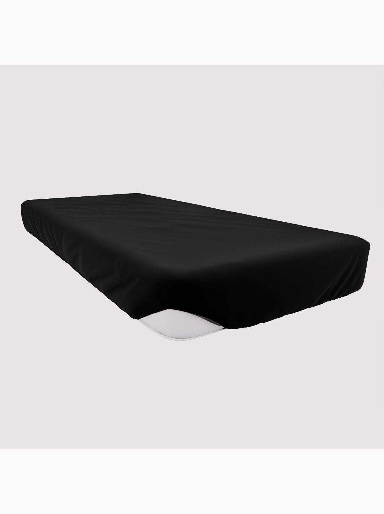 Drap housse en coton jersey, par soleil d'ocre - Noir