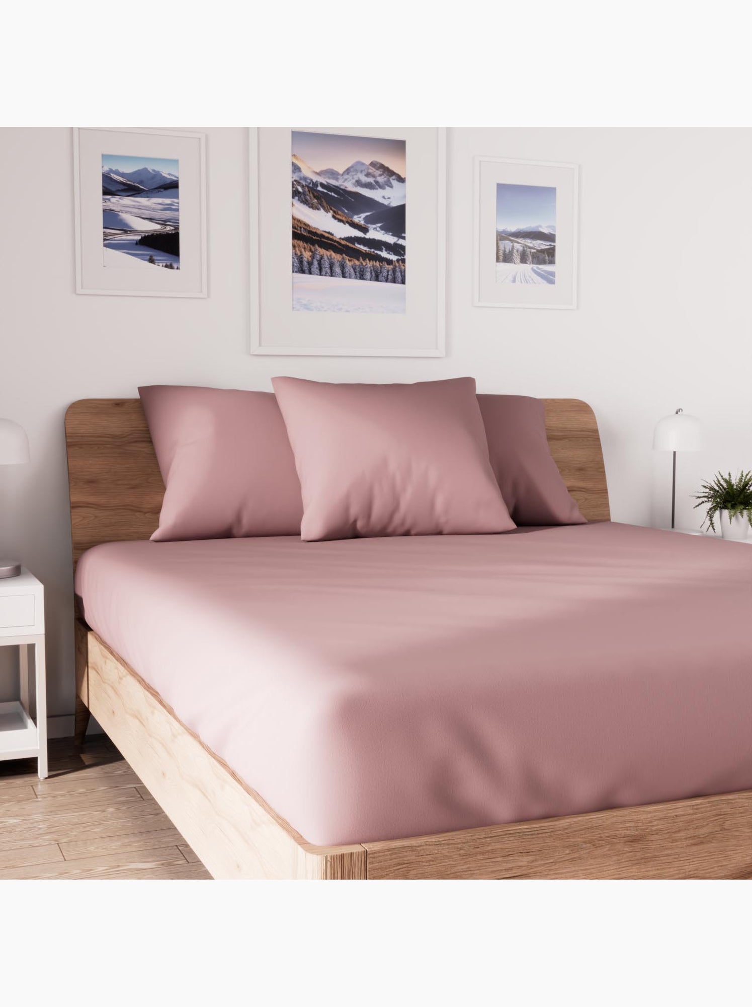 Drap housse en coton jersey, par soleil d'ocre - Rose