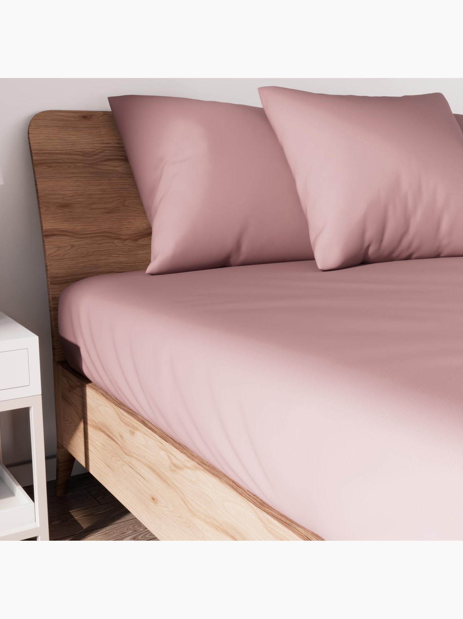 Drap housse en coton jersey, par soleil d'ocre - Rose