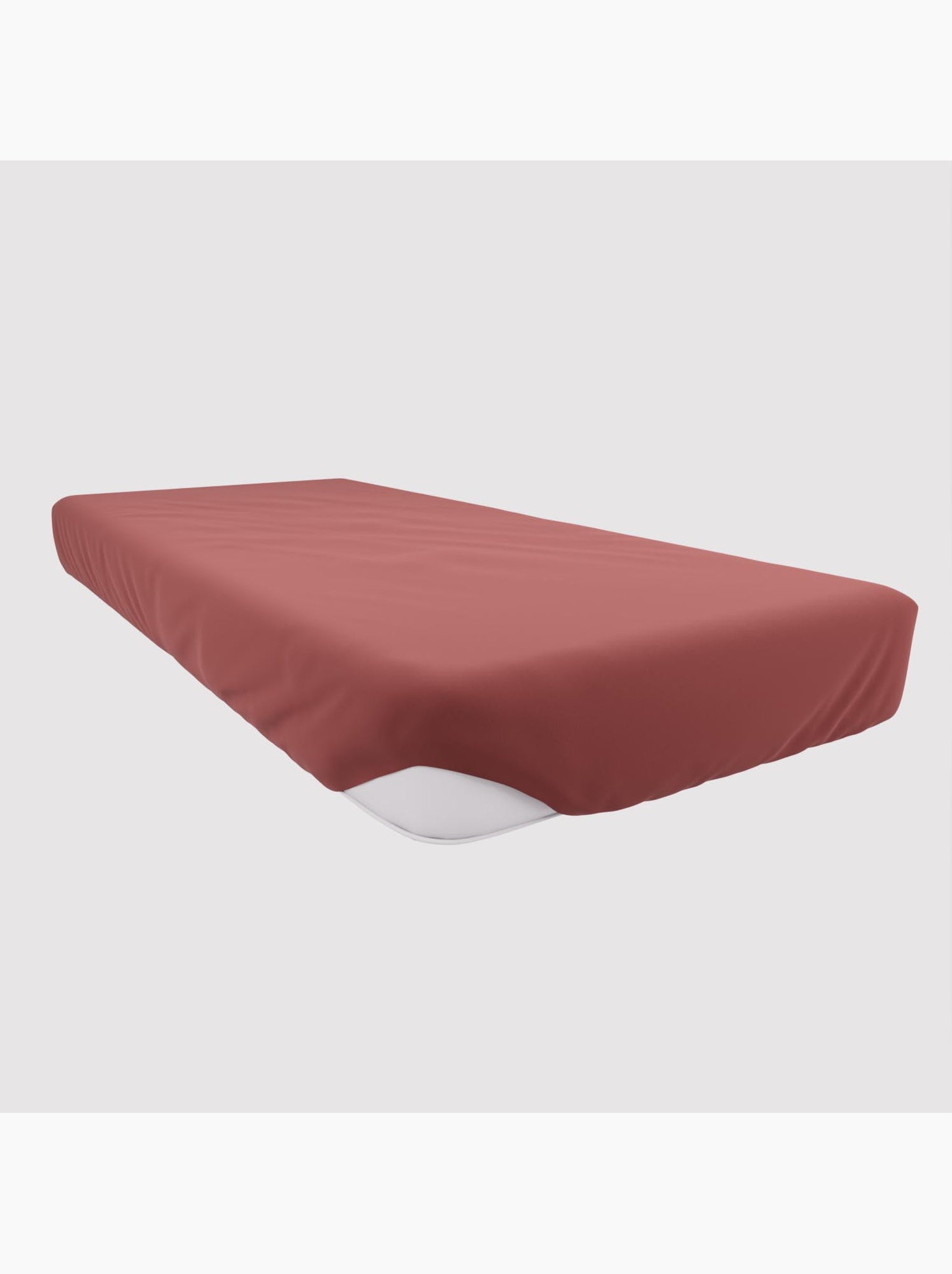 Drap housse en coton jersey, par soleil d'ocre - Rouge brique