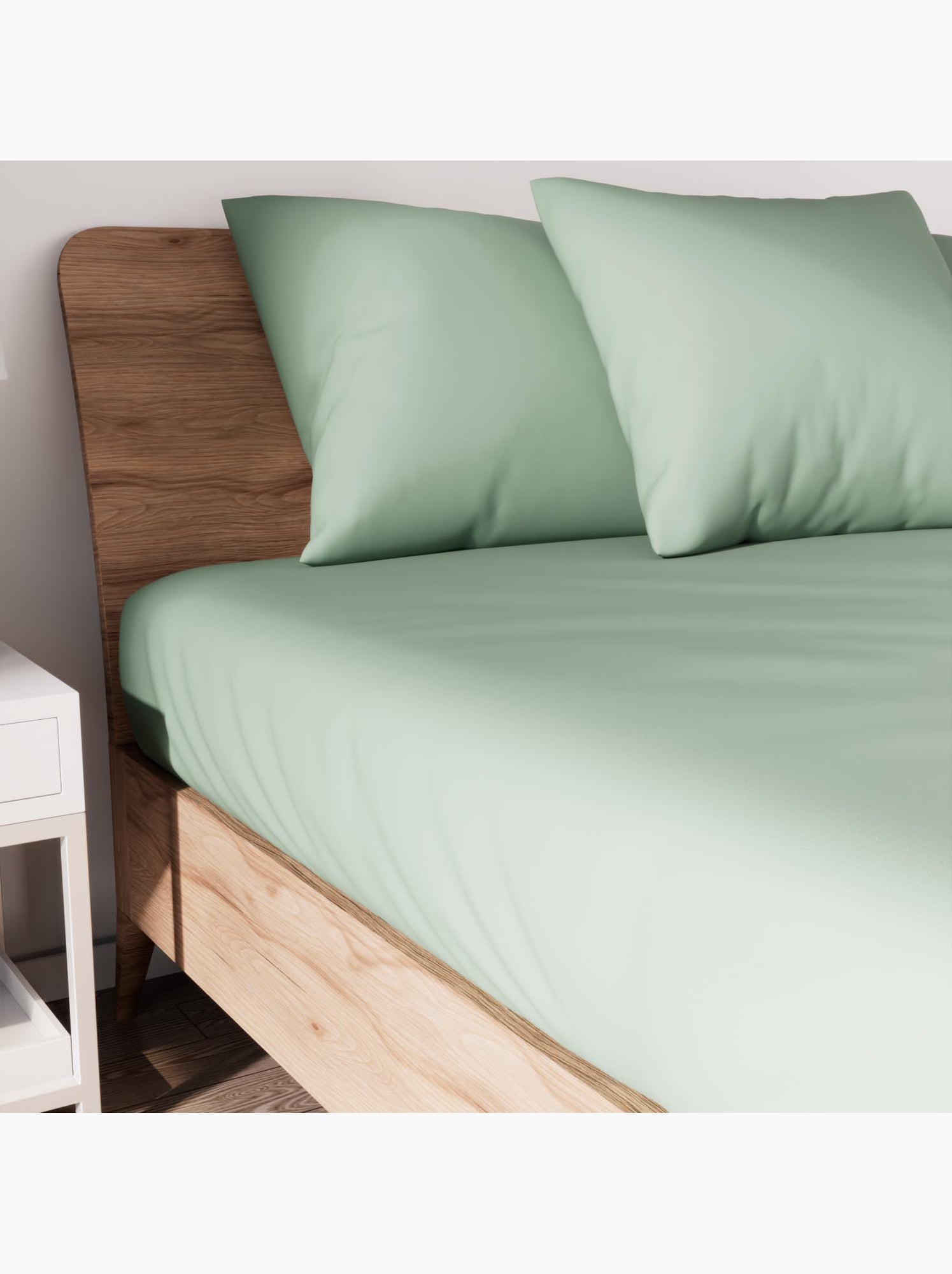 Drap housse en coton jersey, par soleil d'ocre - Vert