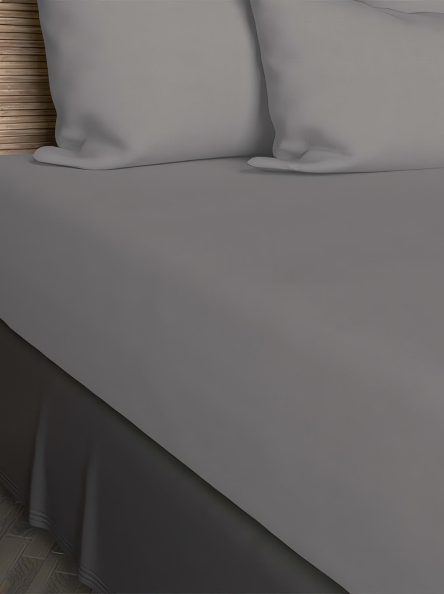 Drap housse en coton uni 57 fils/cm2 par soleil d'ocre - Gris
