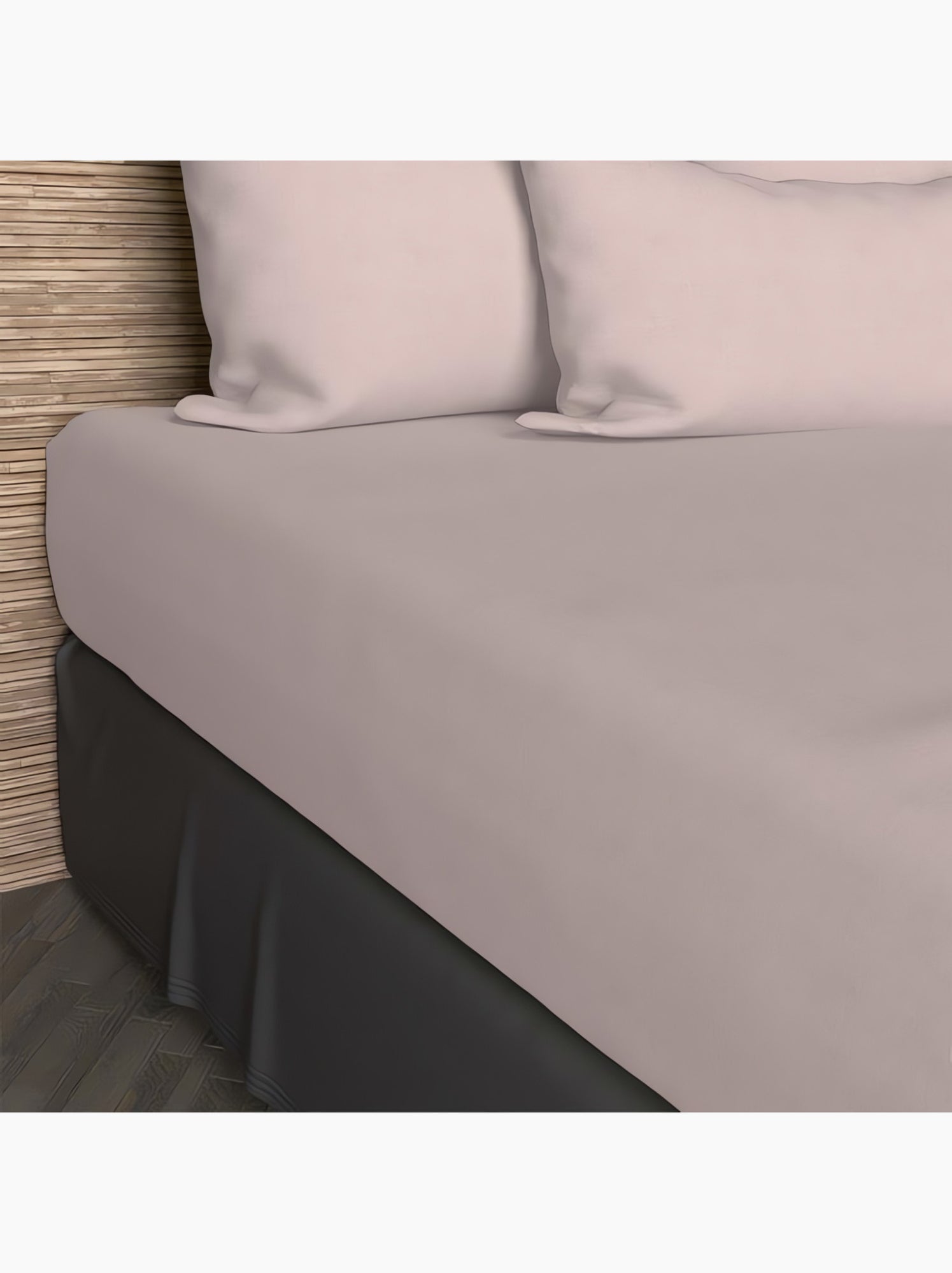Drap housse en coton uni 57 fils/cm2 par soleil d'ocre - Rose