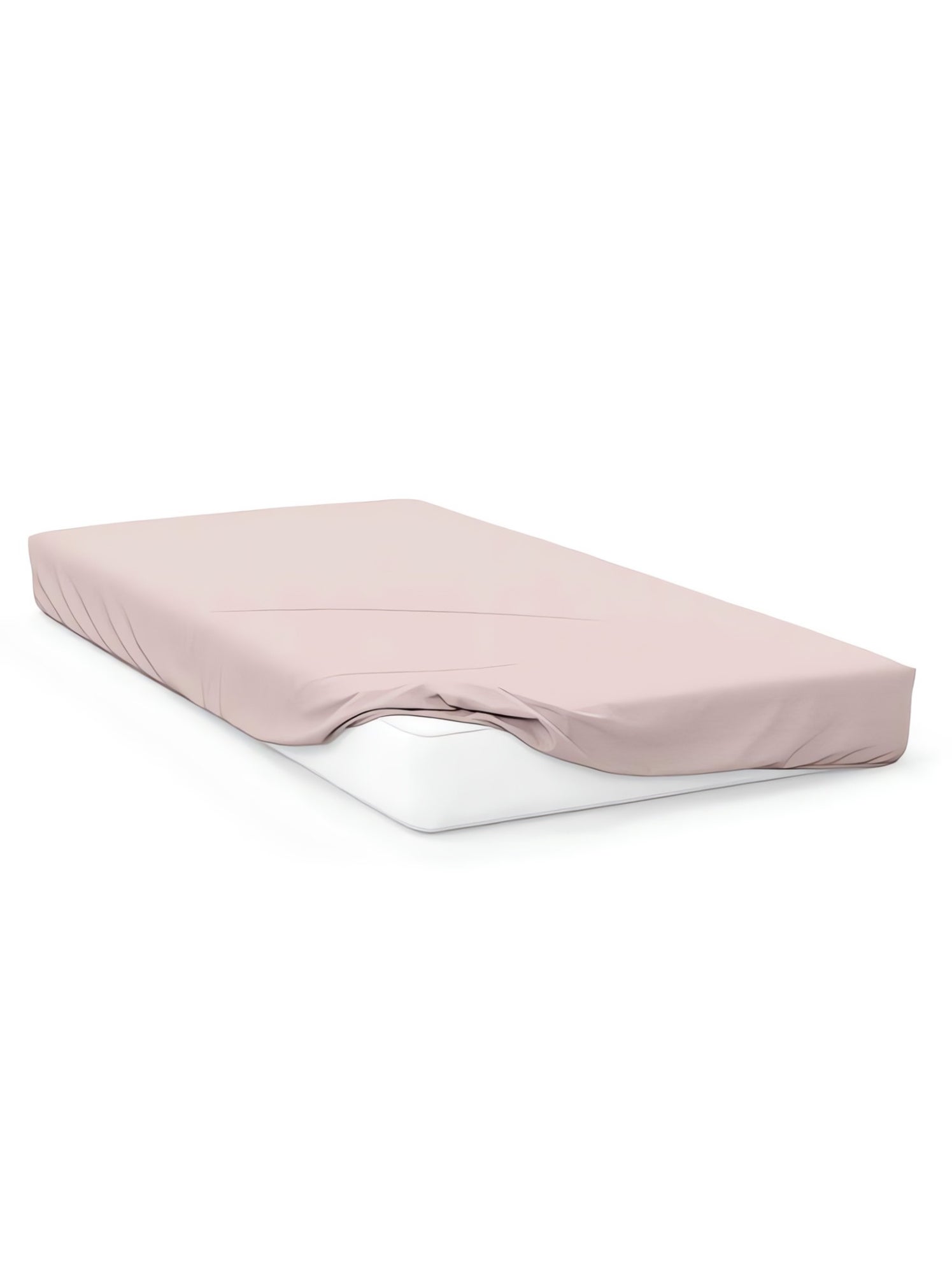 Drap housse en coton uni 57 fils/cm2 par soleil d'ocre - Rose