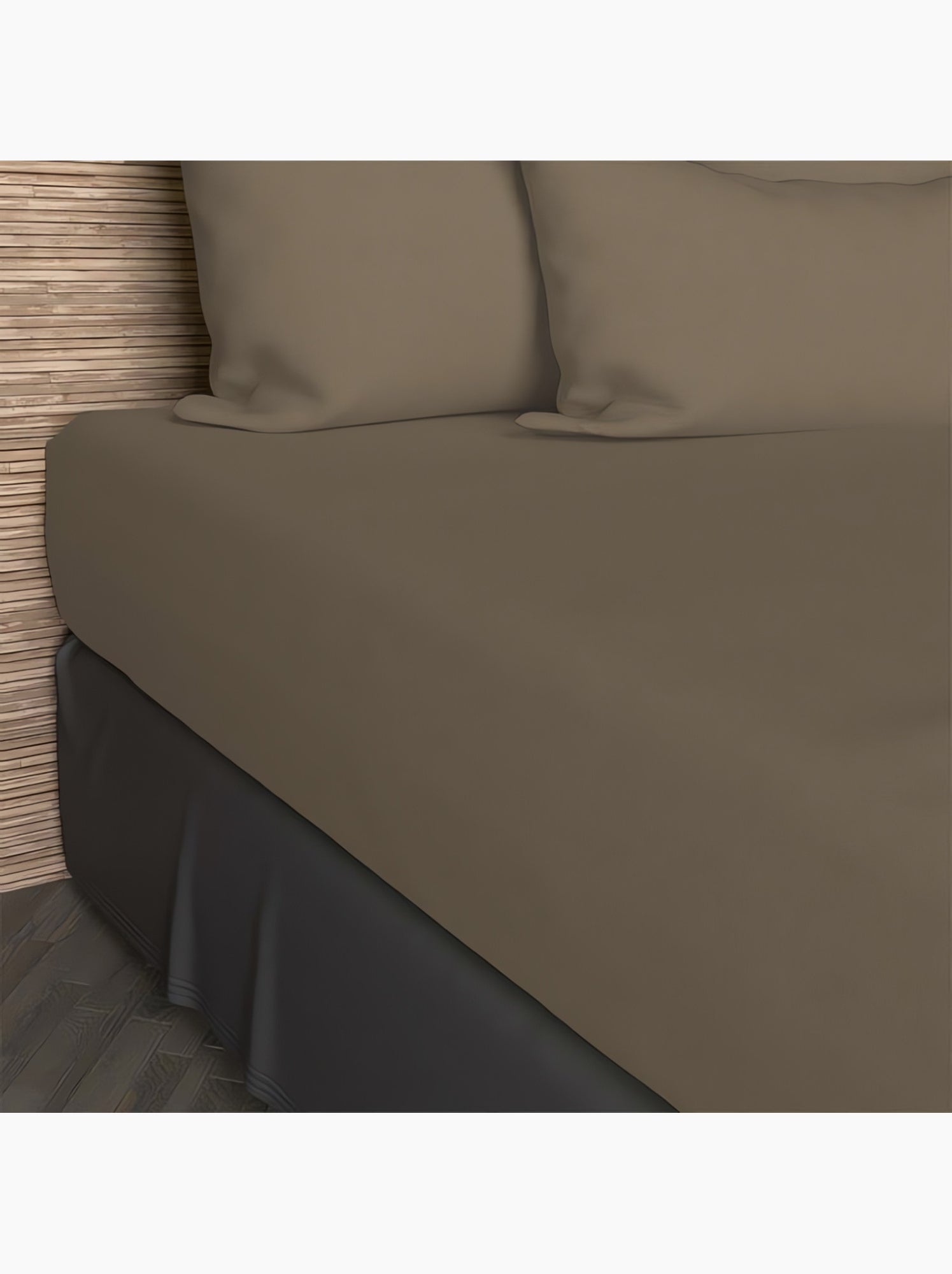 Drap housse en coton uni 57 fils/cm2 par soleil d'ocre - Taupe