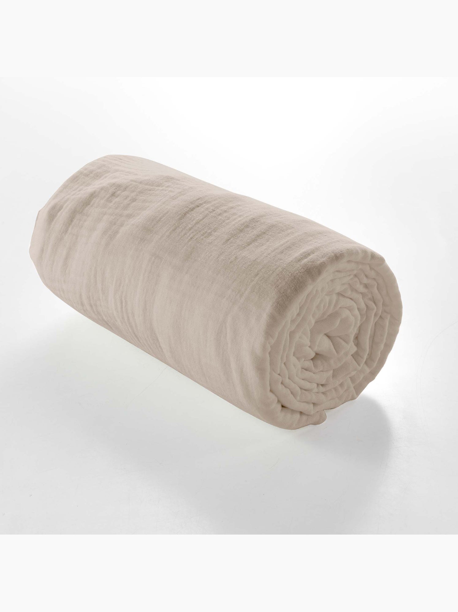 Drap housse en gaze de coton angelia - Beige sable