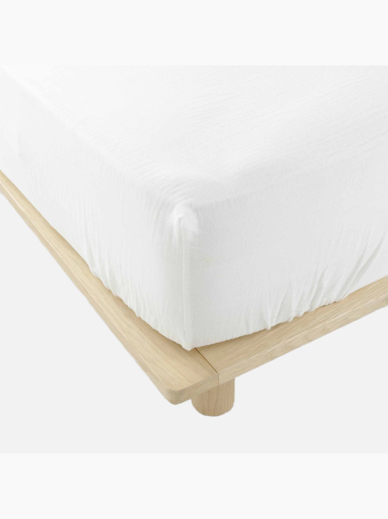 Drap housse en gaze de coton angelia - Blanc