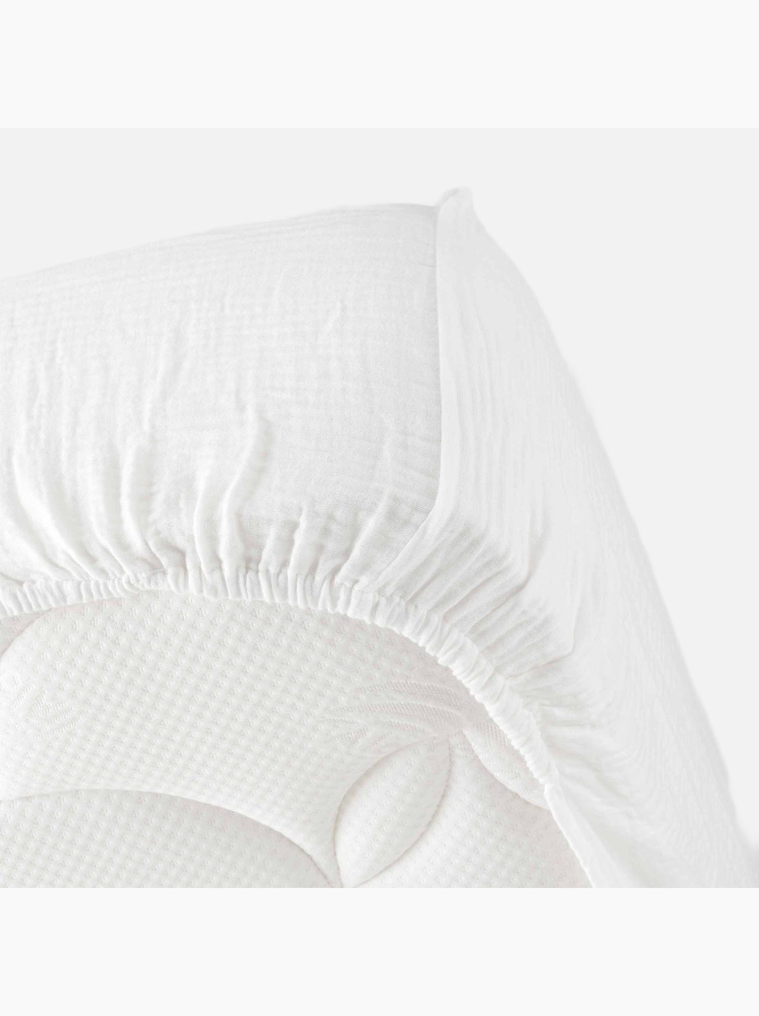 Drap housse en gaze de coton angelia - Blanc