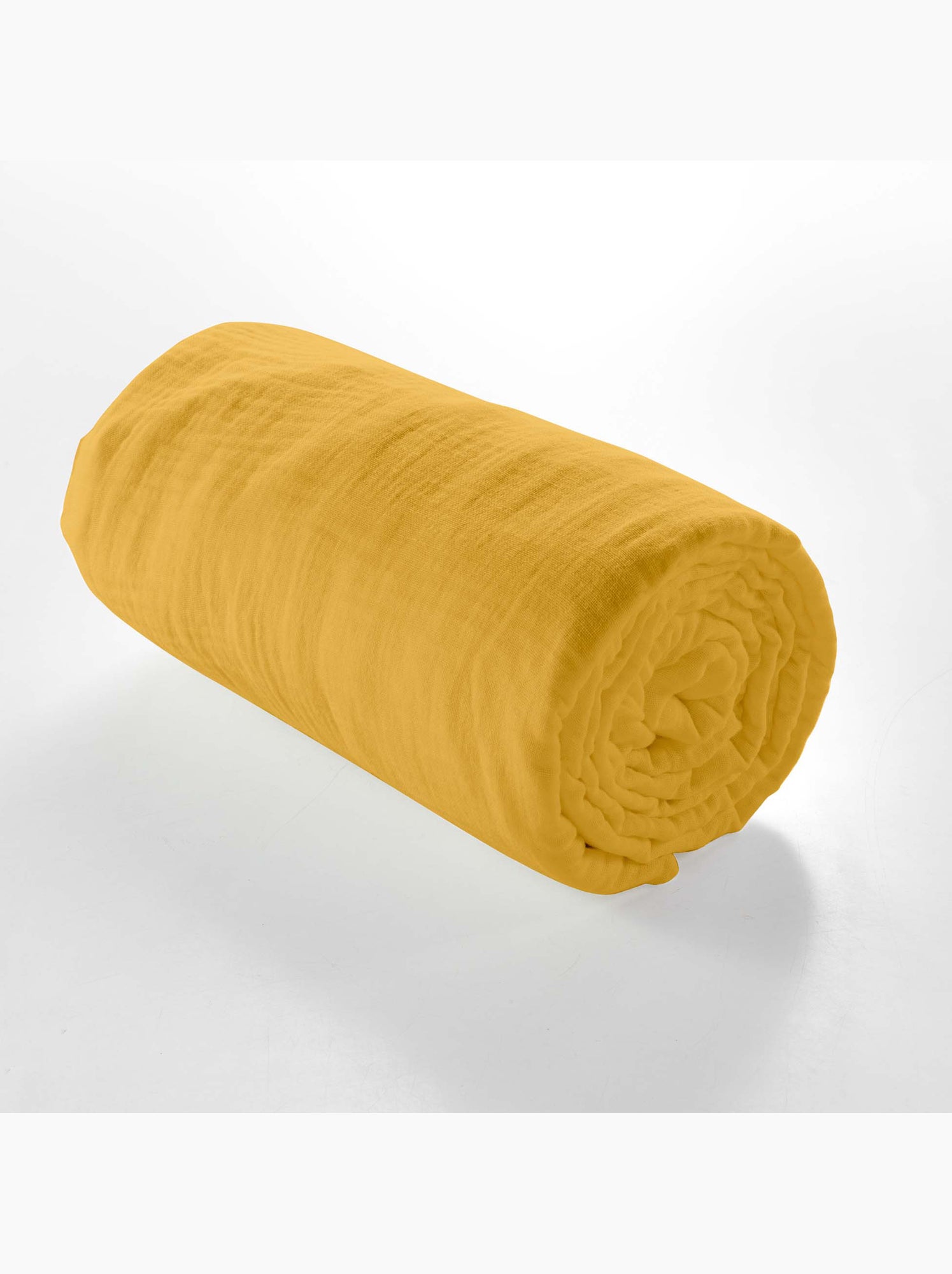 Drap housse en gaze de coton angelia - Jaune