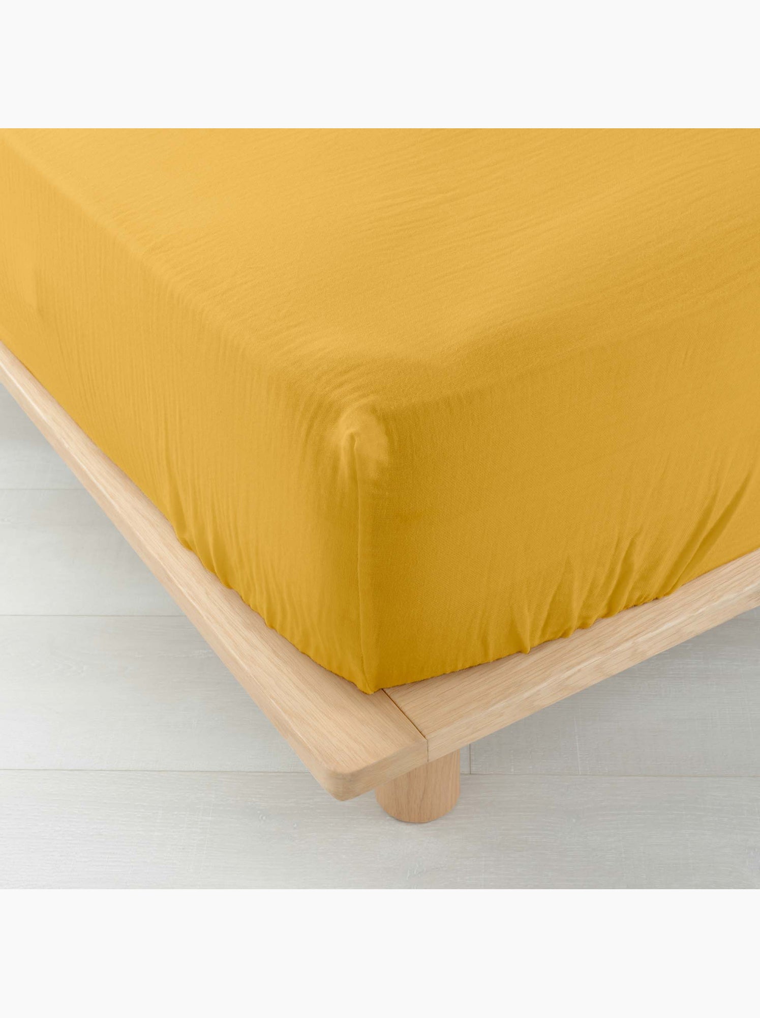 Drap housse en gaze de coton angelia - Jaune