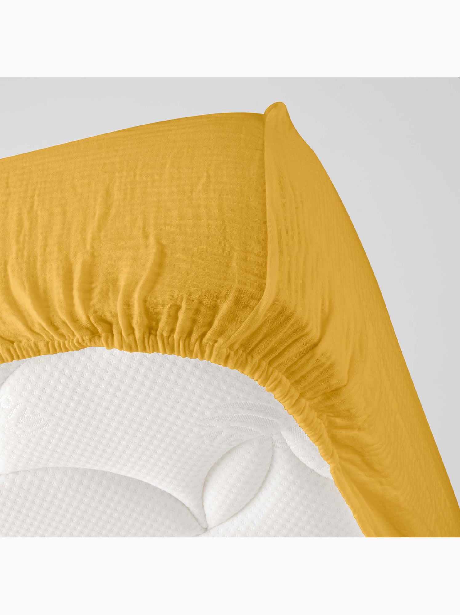Drap housse en gaze de coton angelia - Jaune
