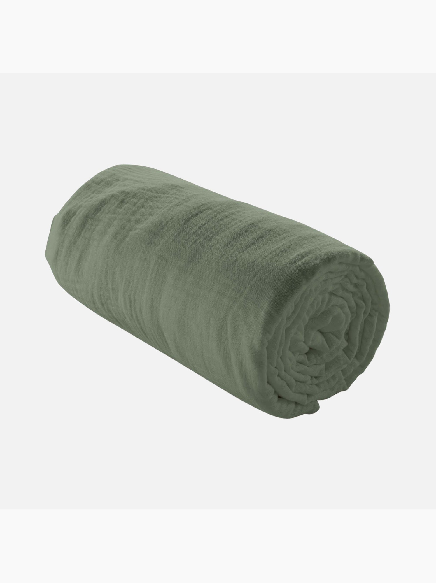 Drap housse en gaze de coton angelia - Kaki