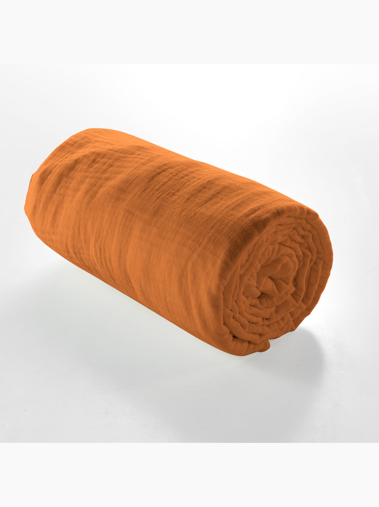 Drap housse en gaze de coton angelia - Marron caramel