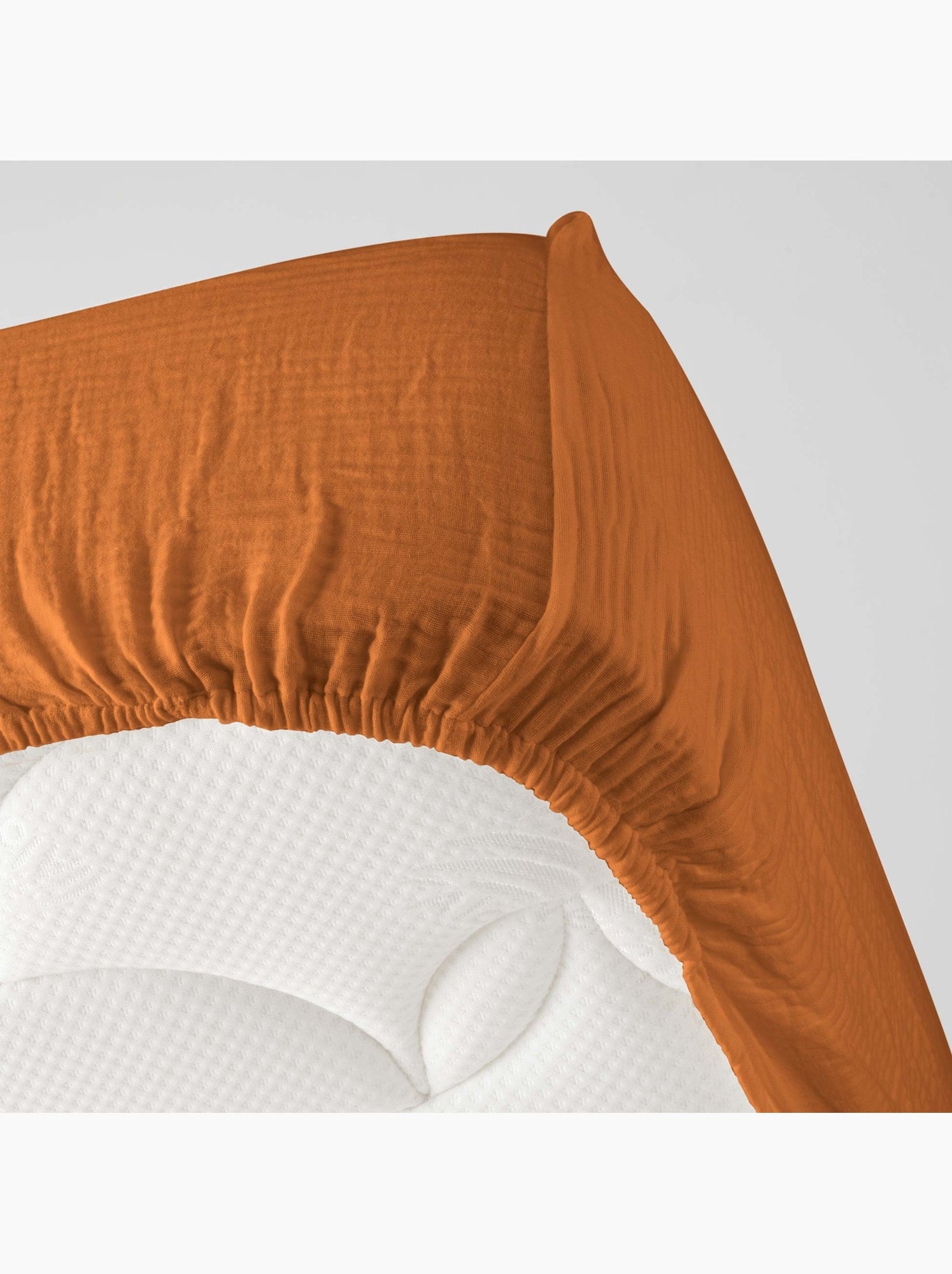Drap housse en gaze de coton angelia - Marron caramel