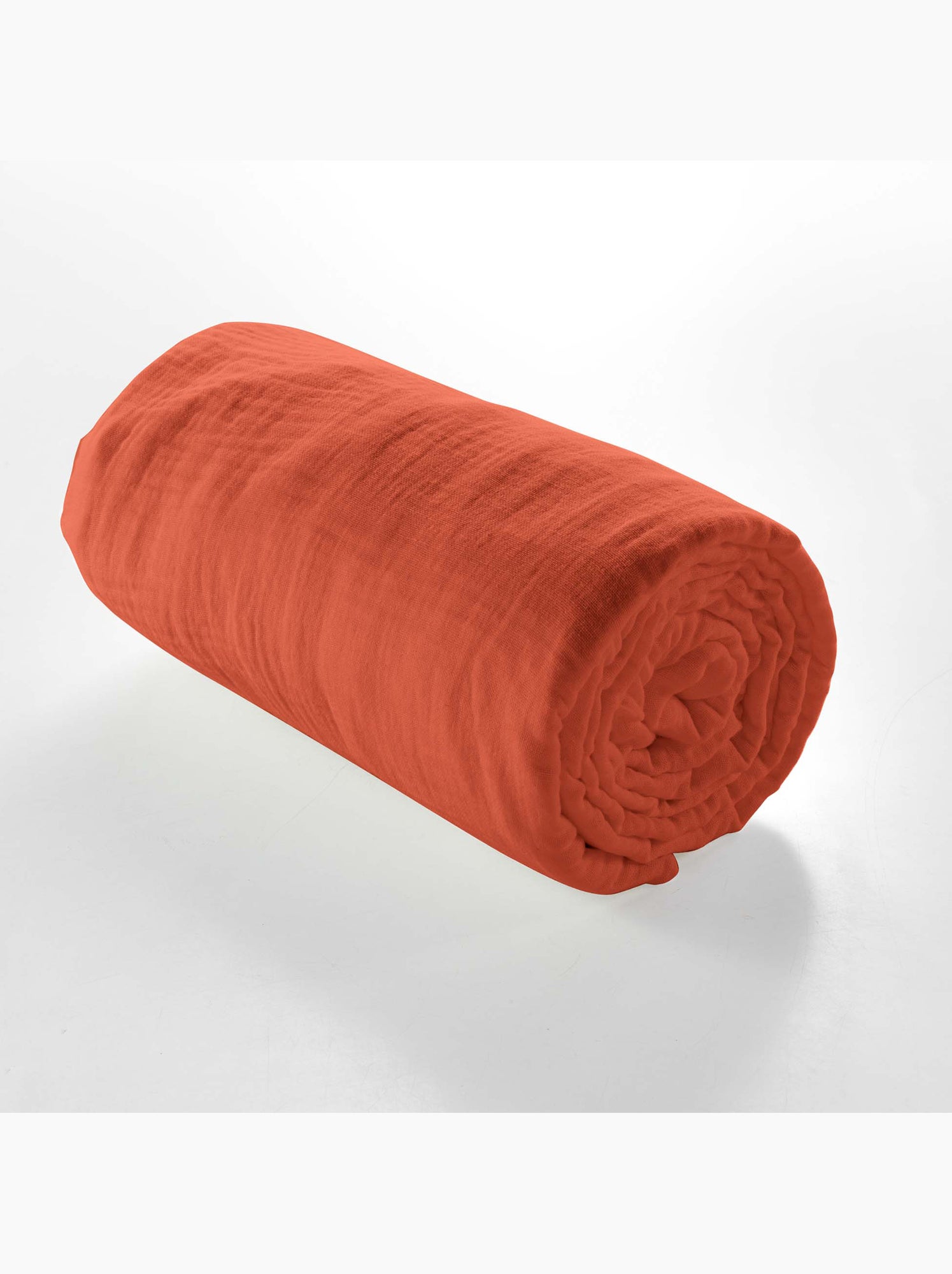 Drap housse en gaze de coton angelia - Orange