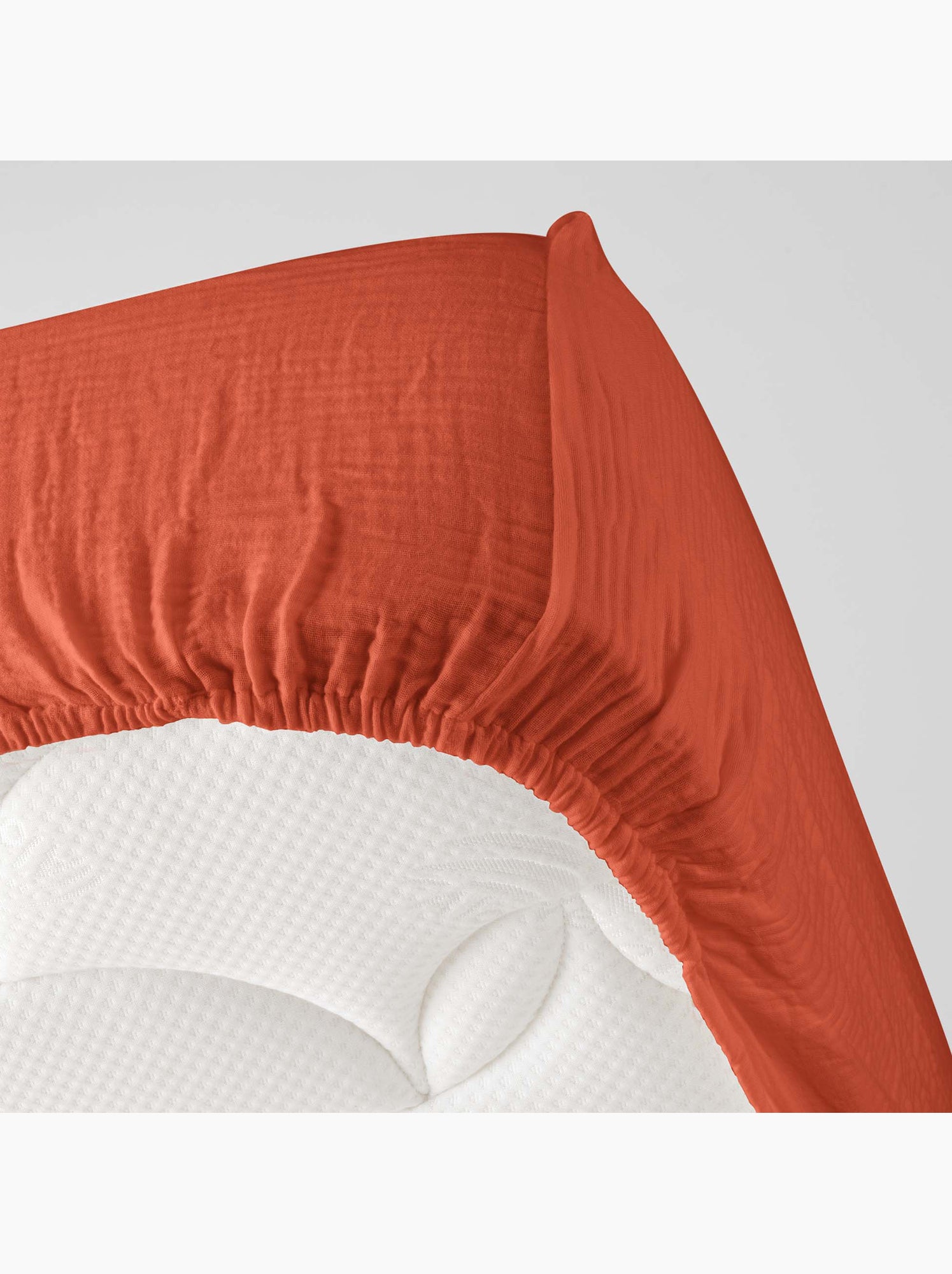 Drap housse en gaze de coton angelia - Orange