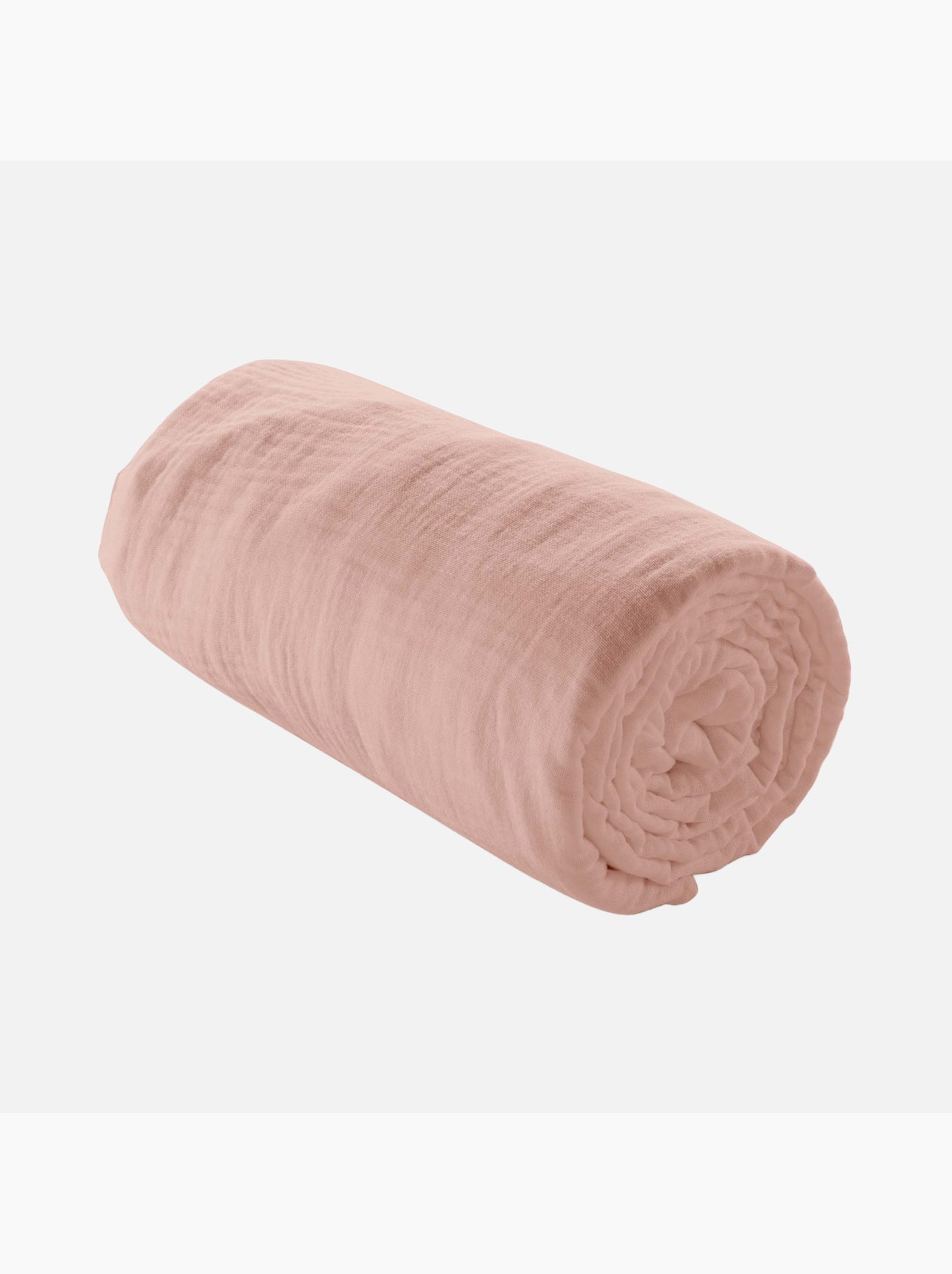 Drap housse en gaze de coton angelia - Rose