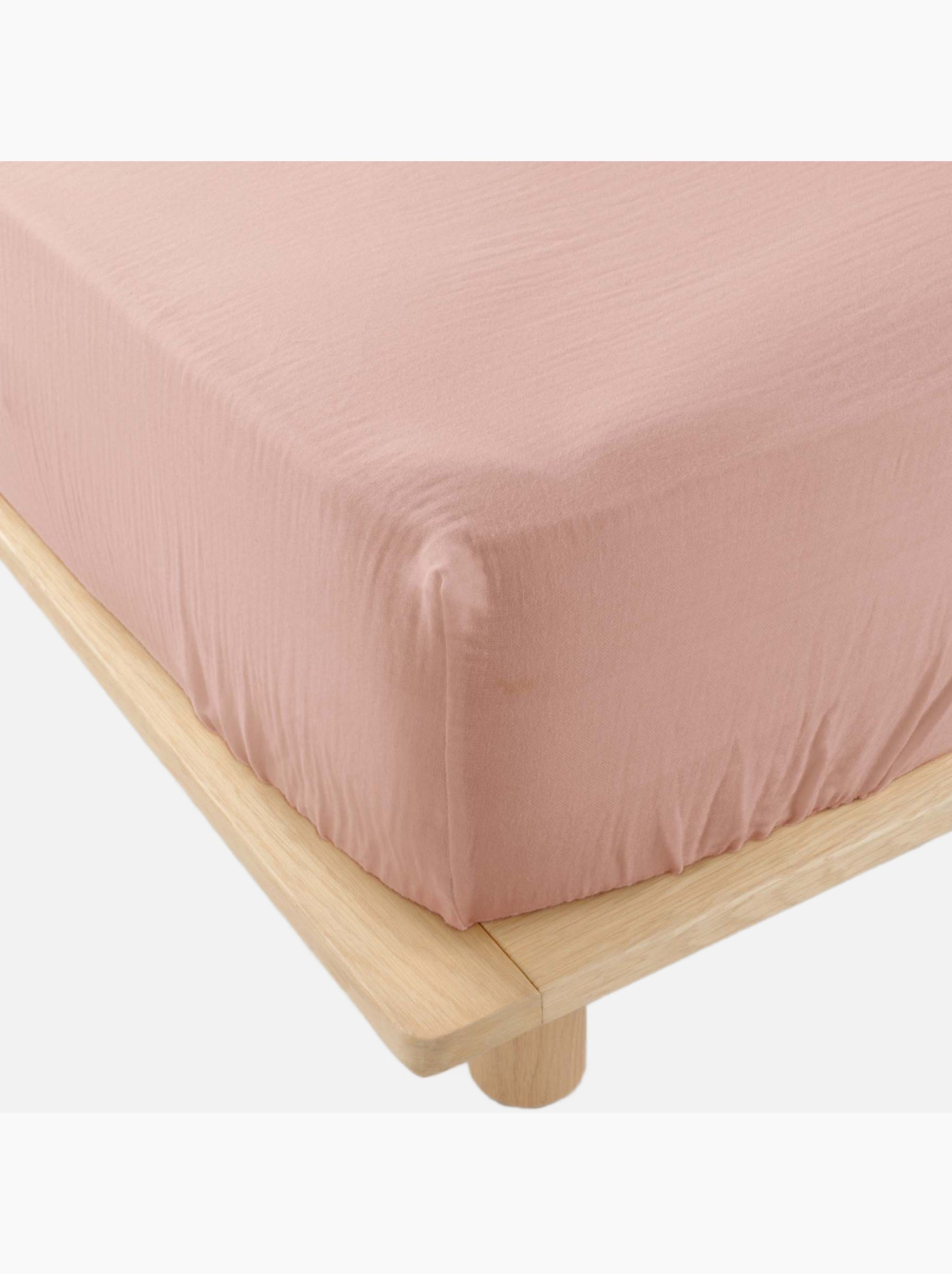Drap housse en gaze de coton angelia - Rose