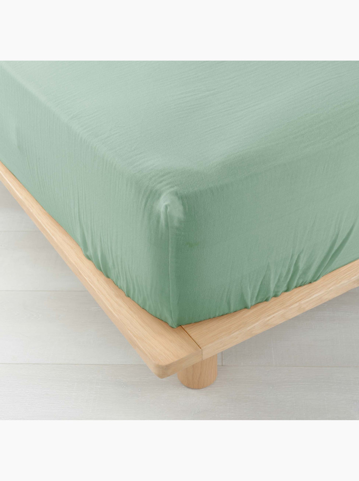 Drap housse en gaze de coton angelia - Vert clair