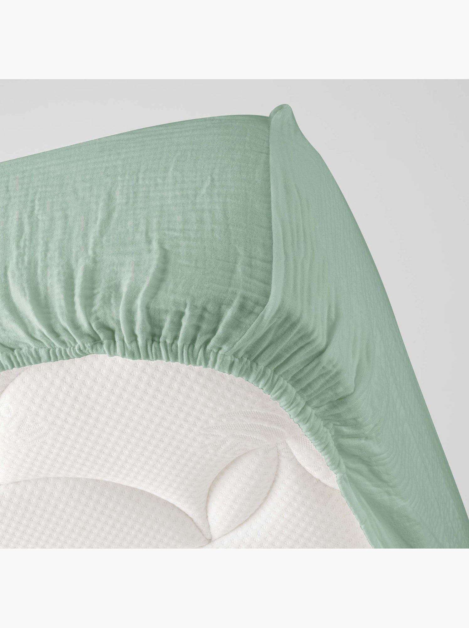 Drap housse en gaze de coton angelia - Vert clair