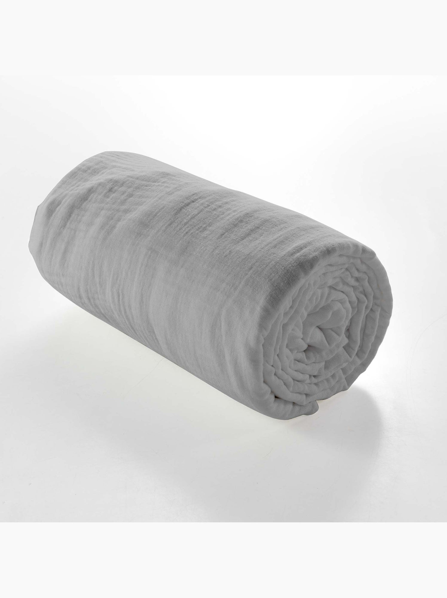 Drap housse en gaze de coton angelia - Gris