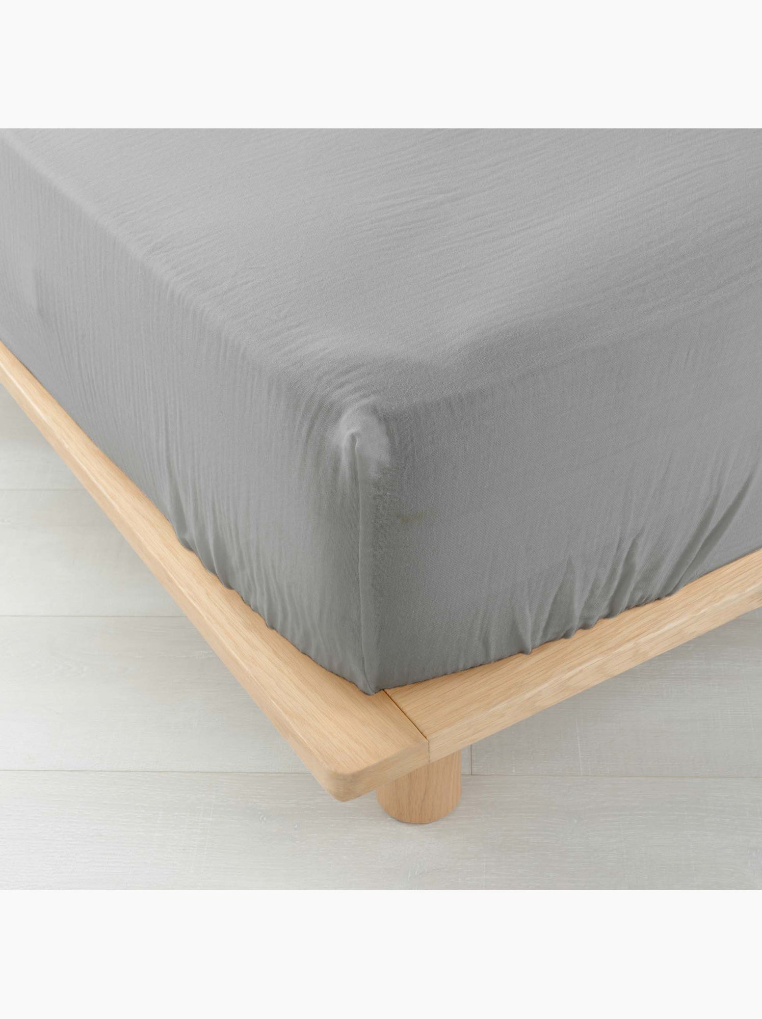 Drap housse en gaze de coton angelia - Gris