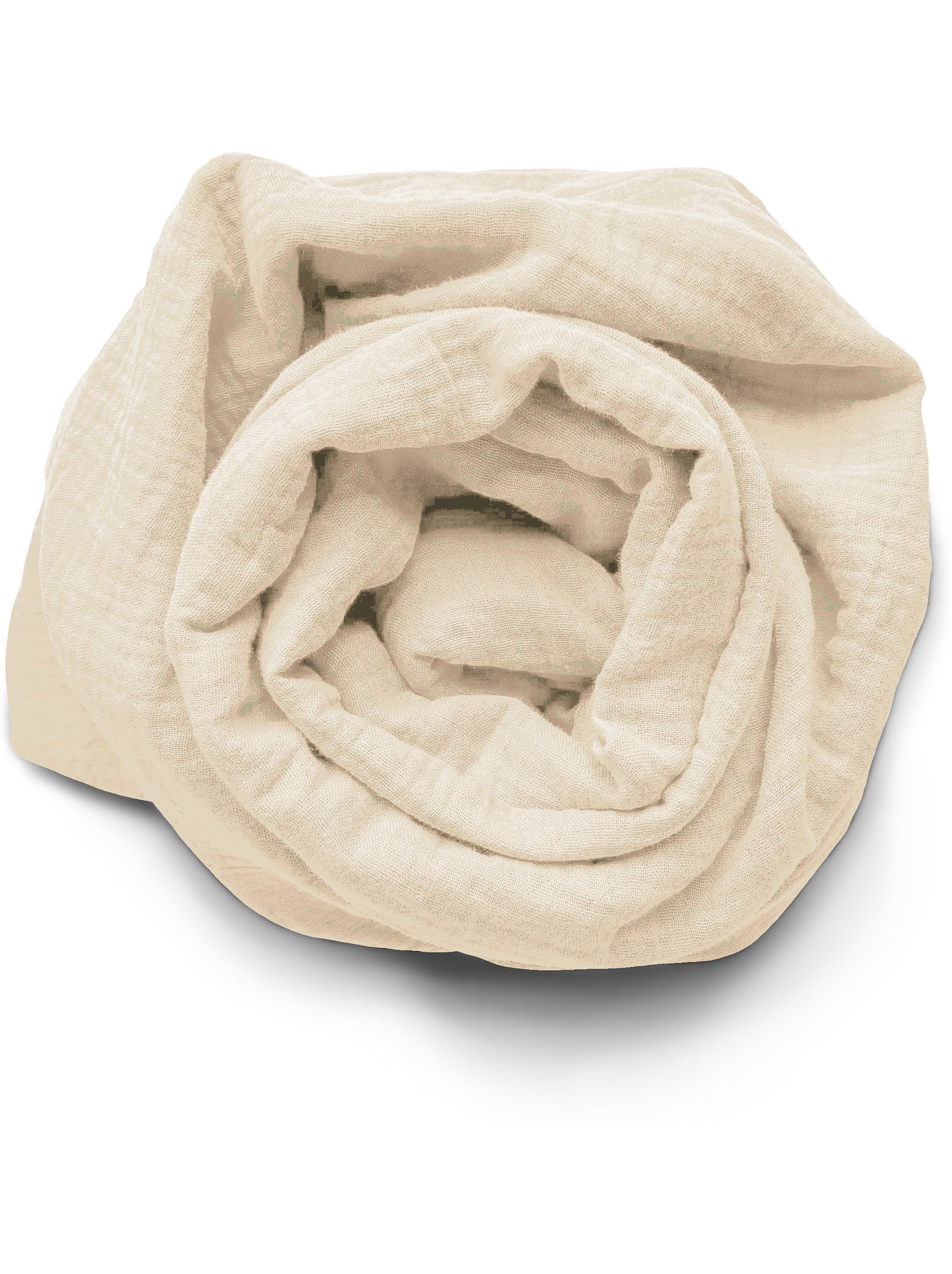Drap housse en gaze de coton La sultane - Beige coquille
