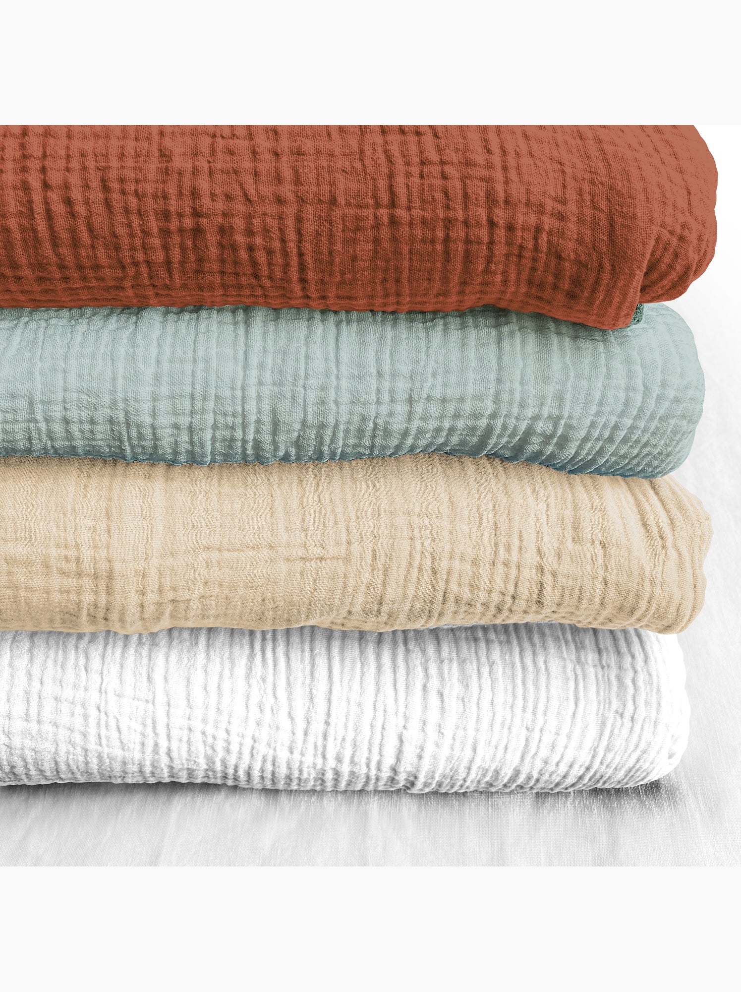 Drap housse en gaze de coton La sultane - Beige coquille