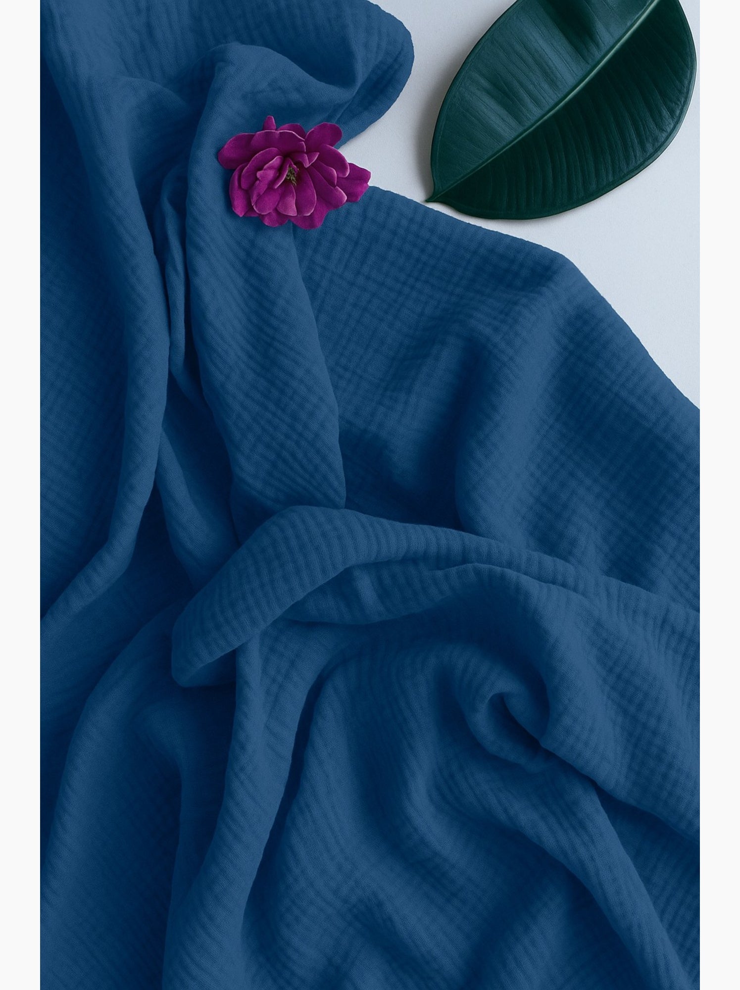 Drap housse en gaze de coton La sultane - Bleu