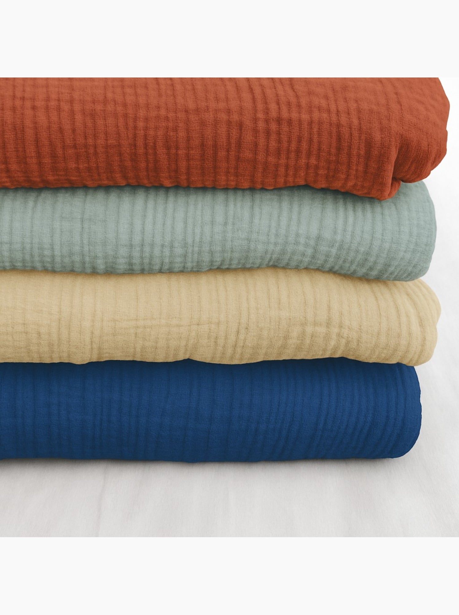 Drap housse en gaze de coton La sultane - Bleu