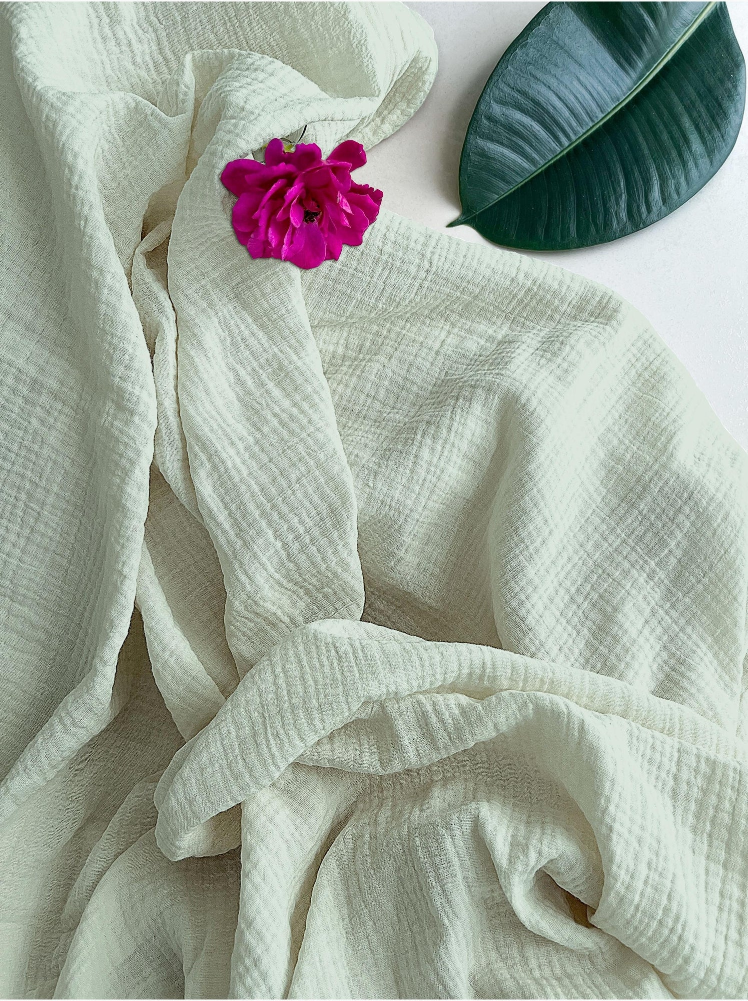 Drap housse en gaze de coton La sultane - Vert d'eau