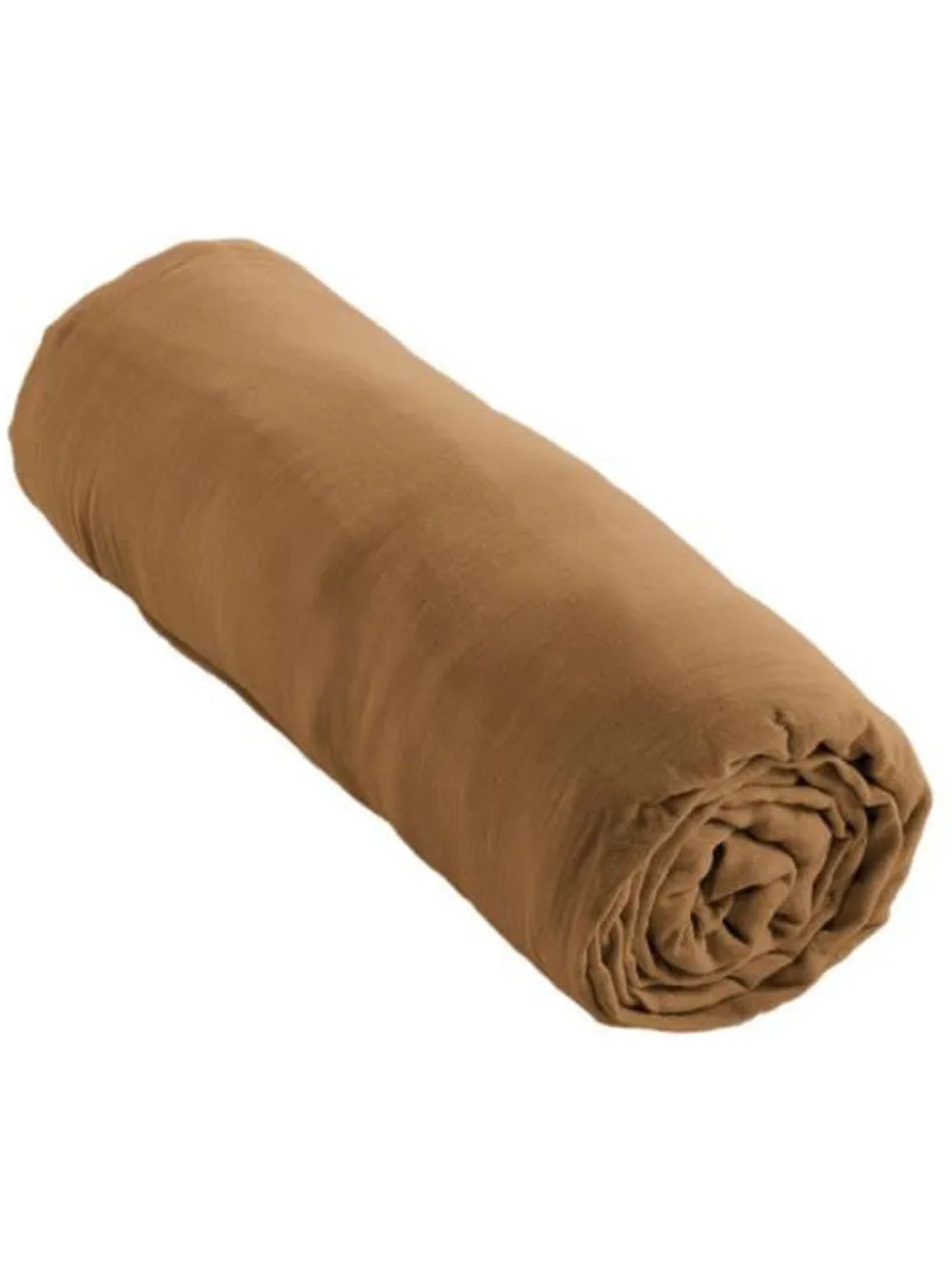 Drap housse gaze de coton 90 x 190 cm Gaia bleu marine - Camel