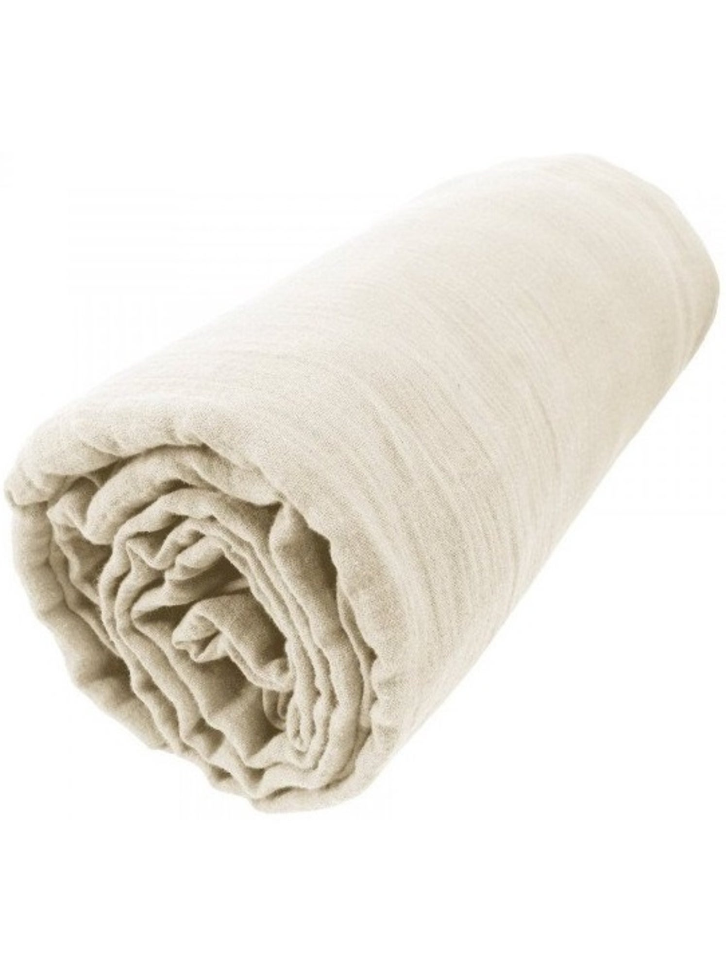 Drap housse gaze de coton 90 x 190 cm Gaia bleu marine - Beige