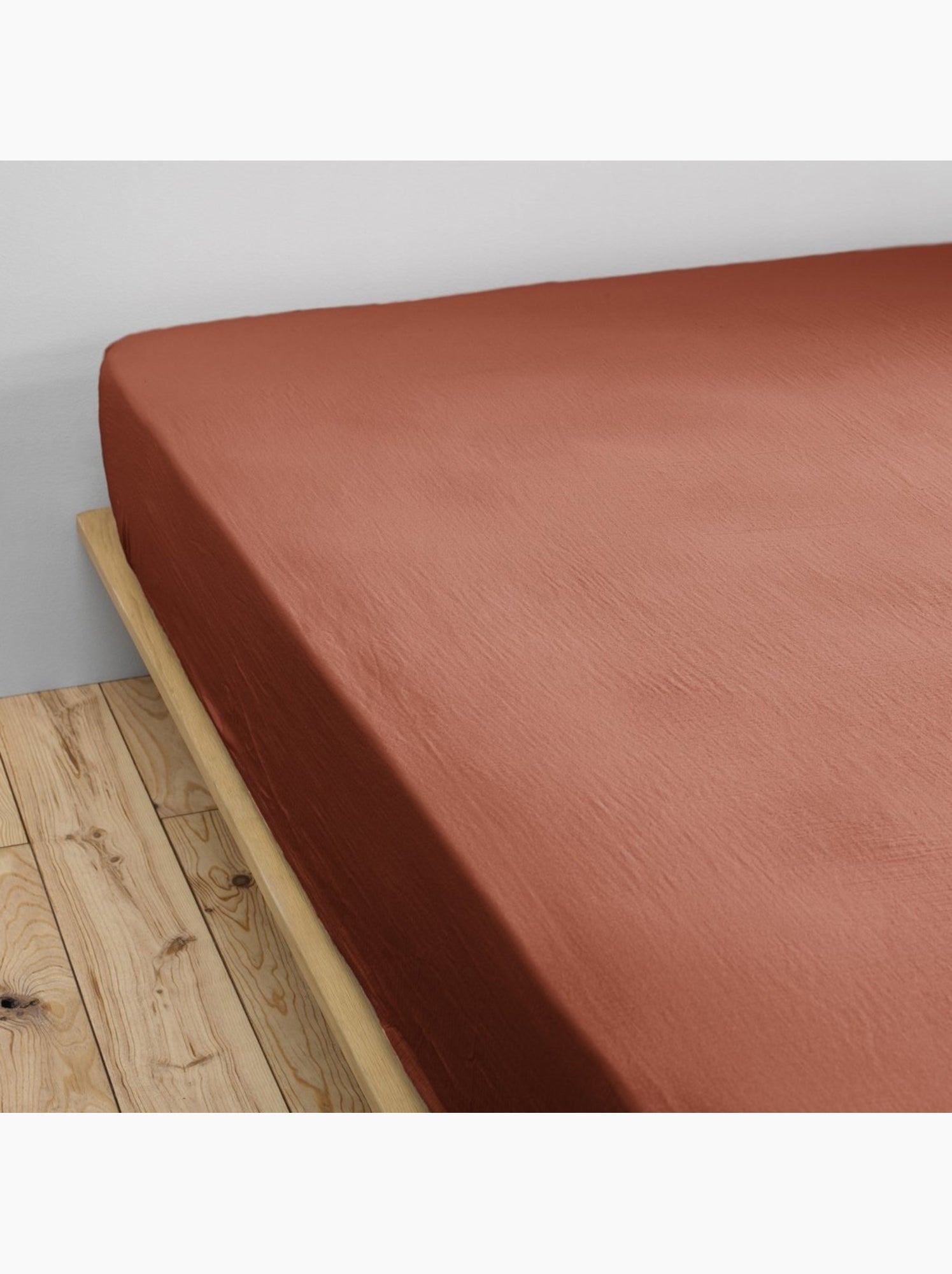 Drap housse gaze de coton 90 x 190 cm Gaia bleu marine - Blanc