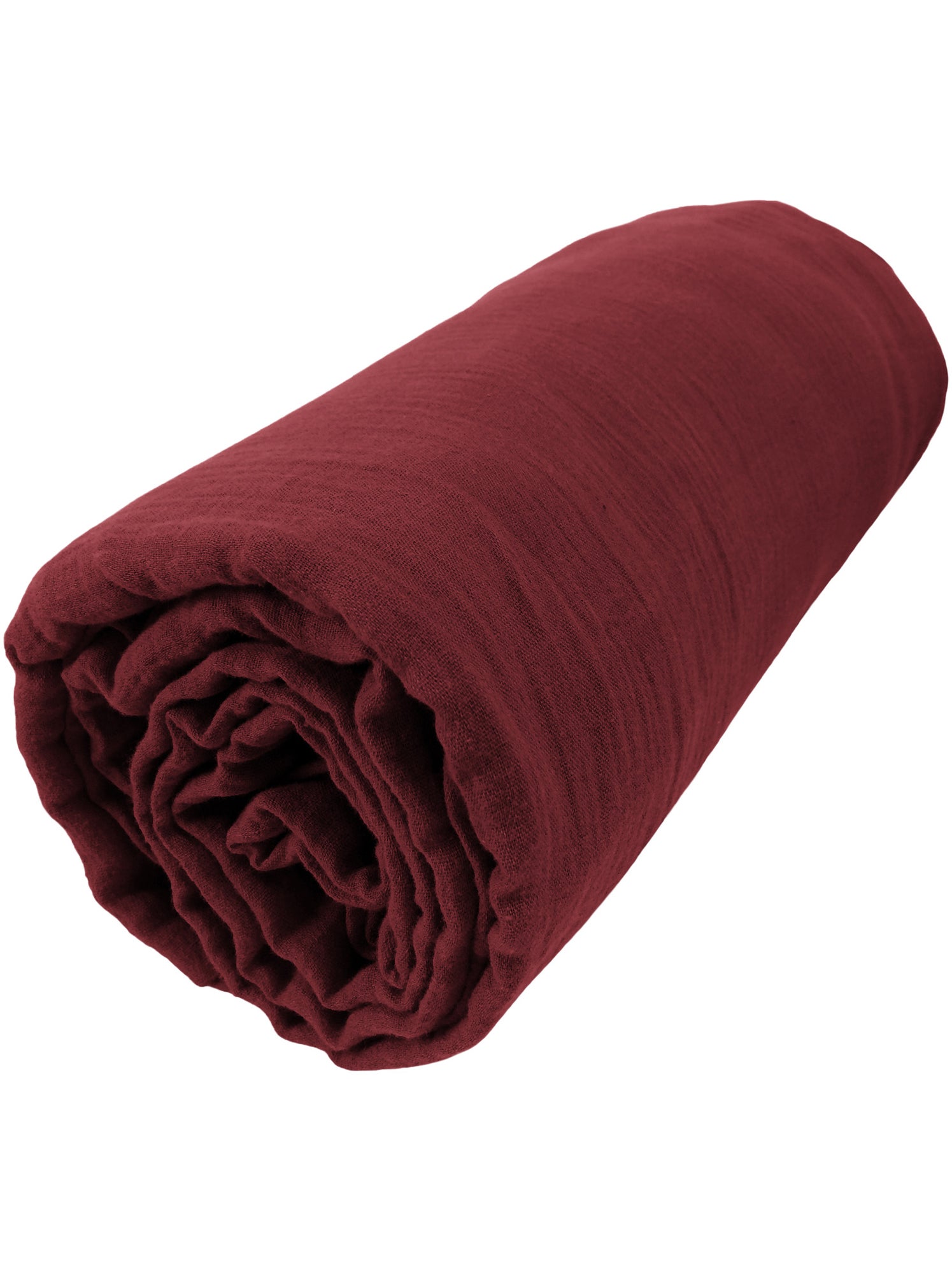 Drap housse gaze de coton 90 x 190 cm Gaia bleu marine - Bordeaux