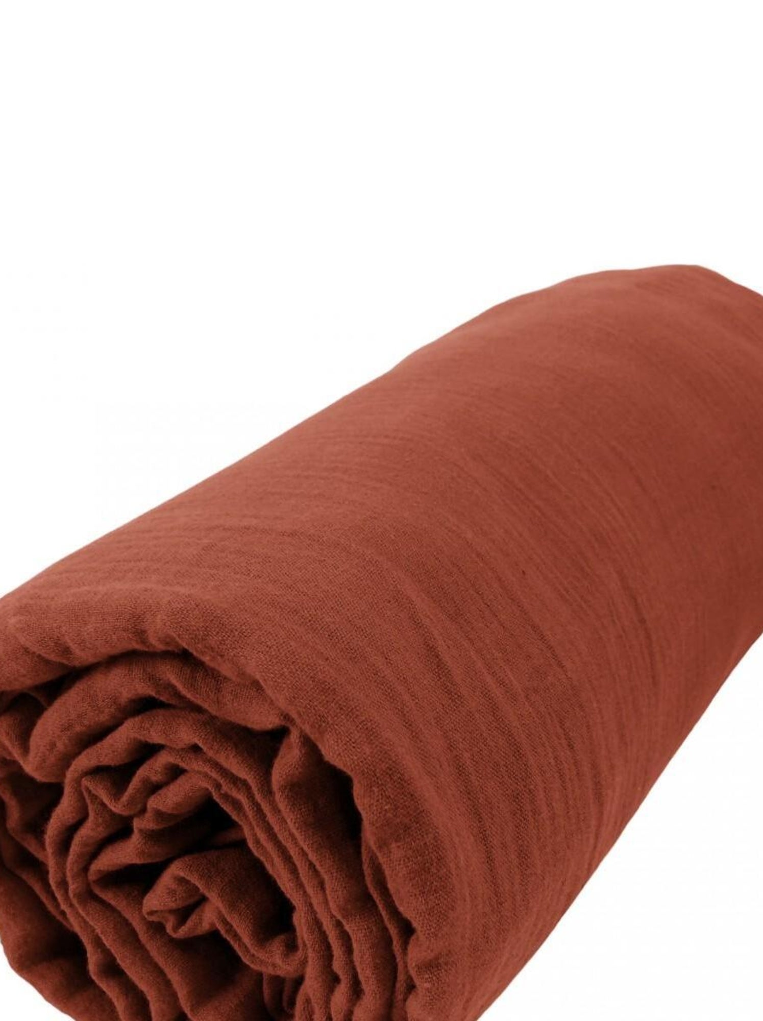 Drap housse gaze de coton 90 x 190 cm Gaia bleu marine - Bordeaux