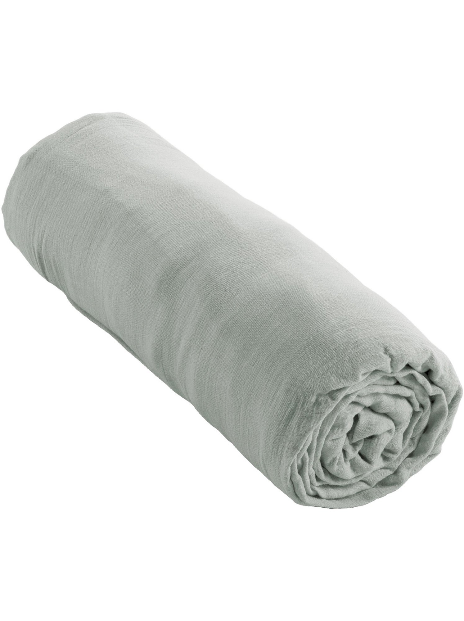 Drap housse gaze de coton 90 x 190 cm Gaia bleu marine - Vert cèdre